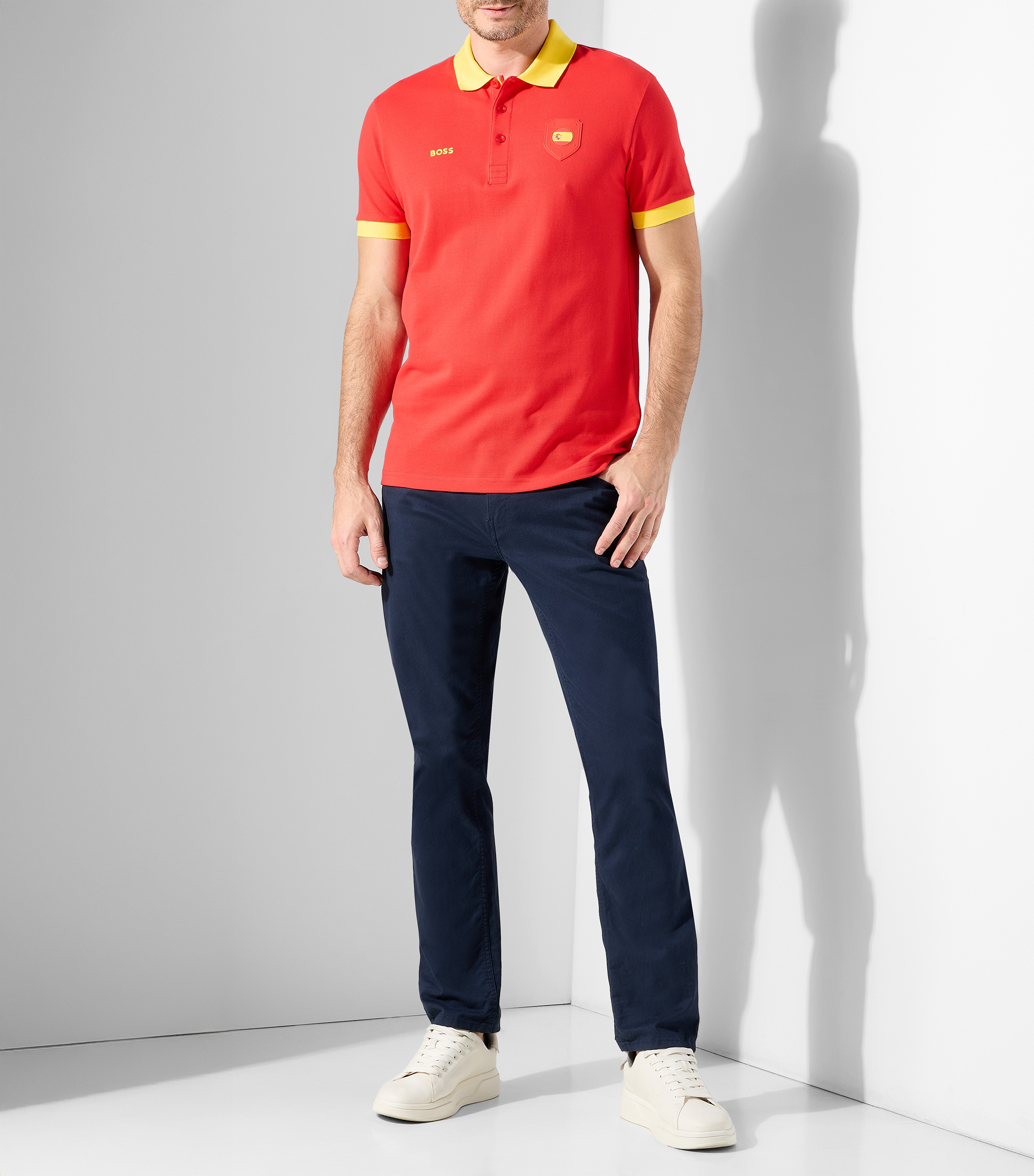 Playera polo manga corta España sólida Hombre