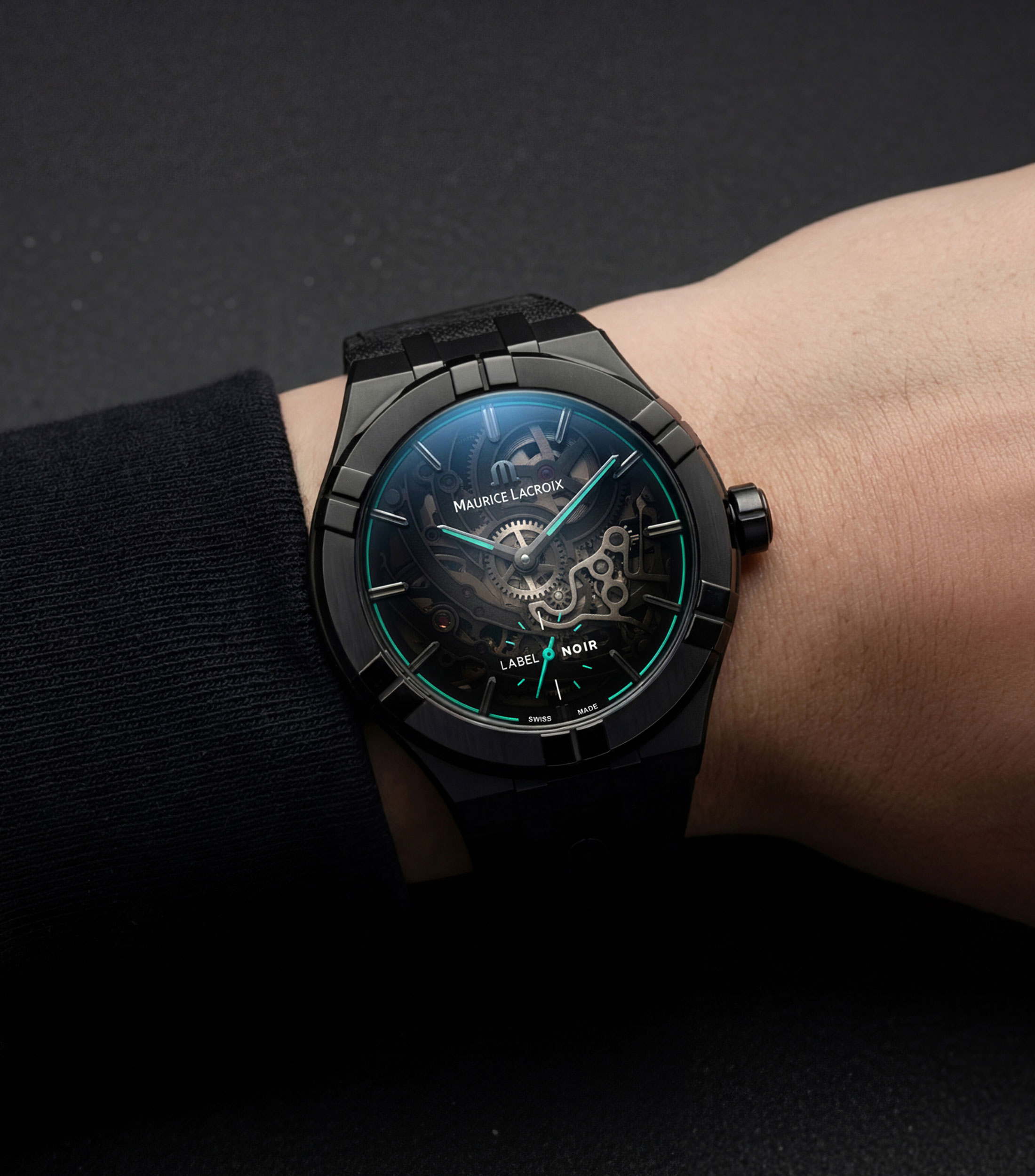Reloj para Hombre AIKON Automatic Manufacture Skeleton casual, negro