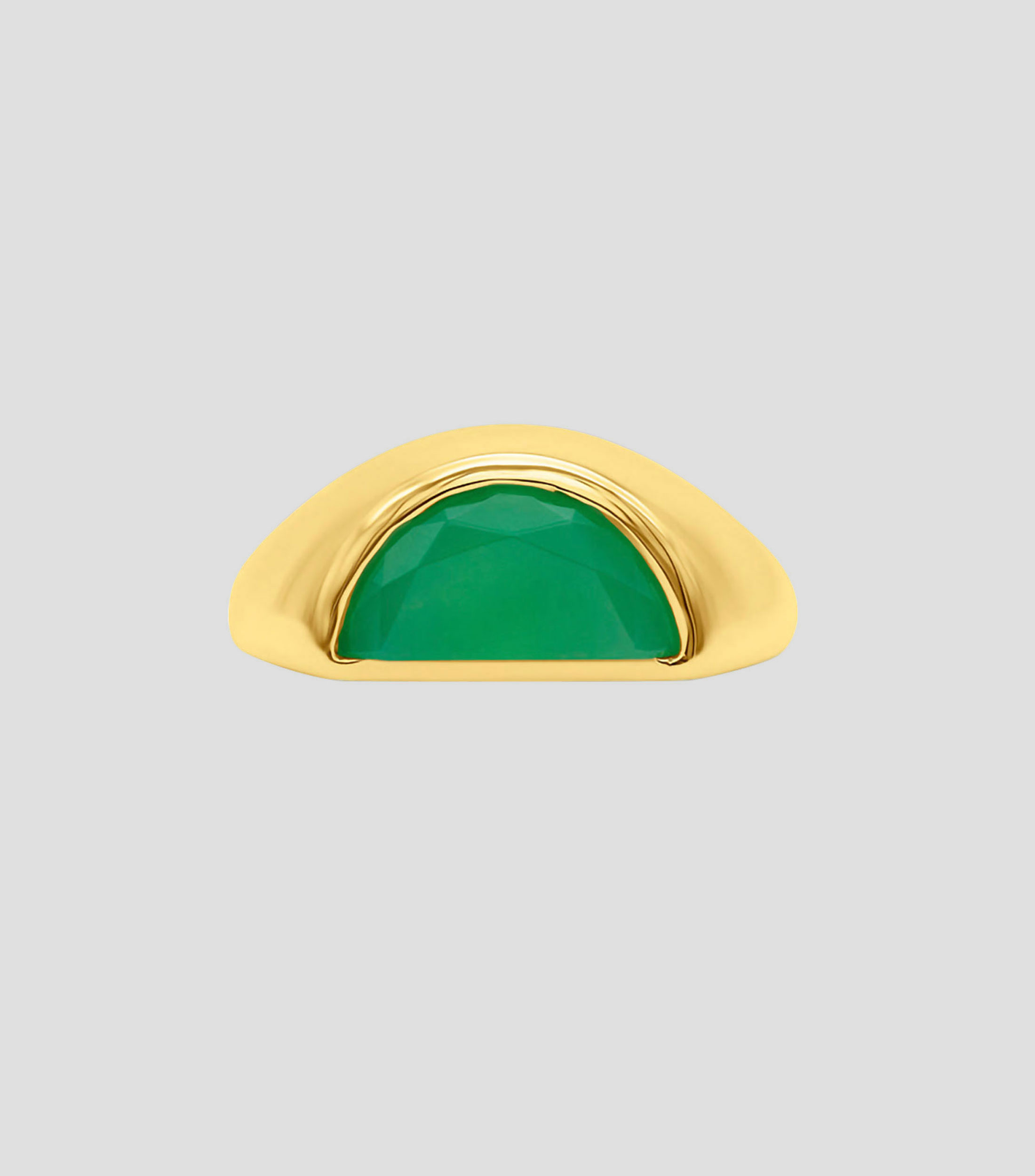 Anillo en plata .925 Half Cut con incrustación de Calcedonia Mujer