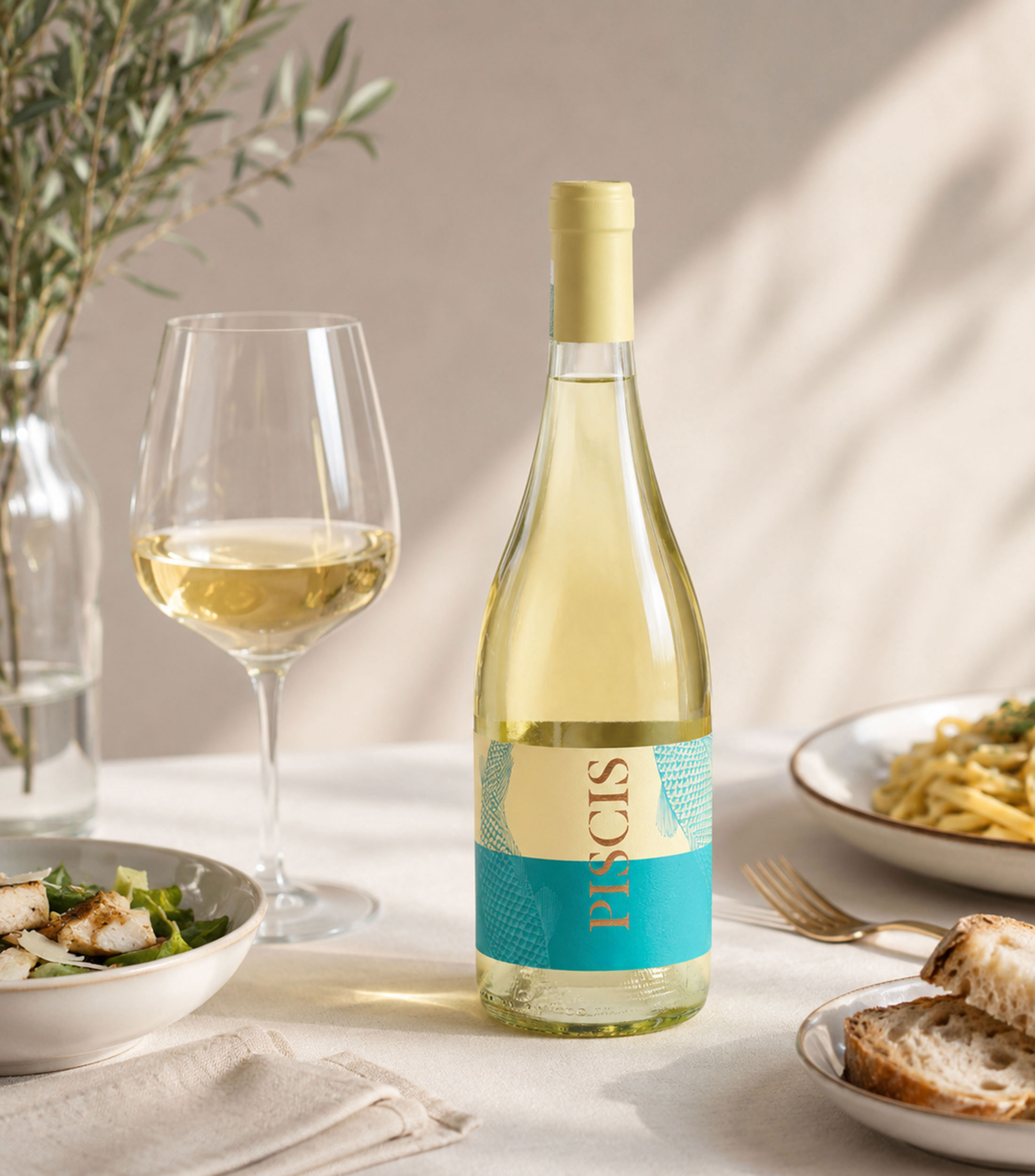 Vino blanco Piscis Chardonnay, Mexico, 750 ml