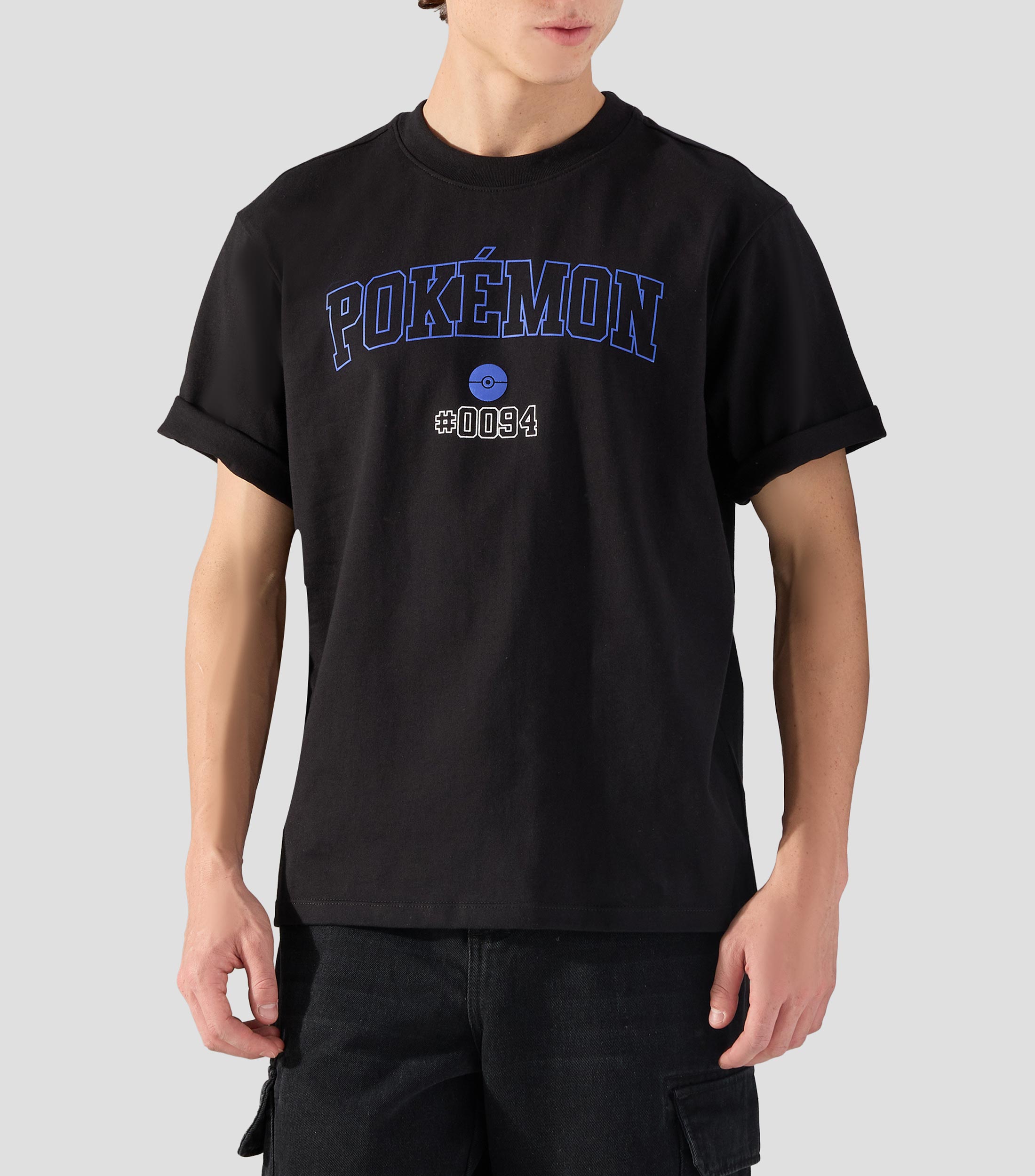 Playera de cuello redondo con manga corta estampada Hombre