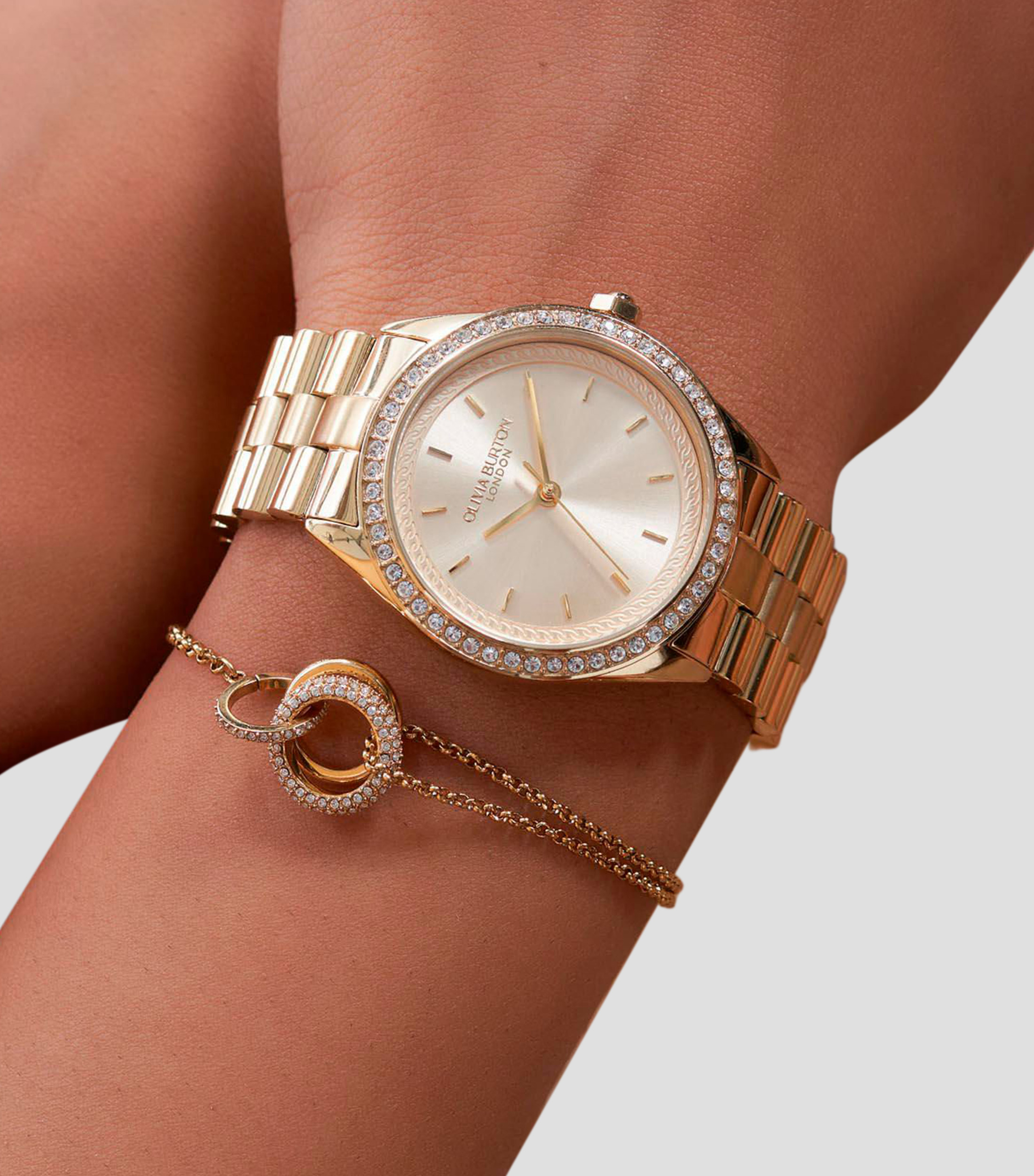 Reloj para Mujer Bejewelled Casual Dorado