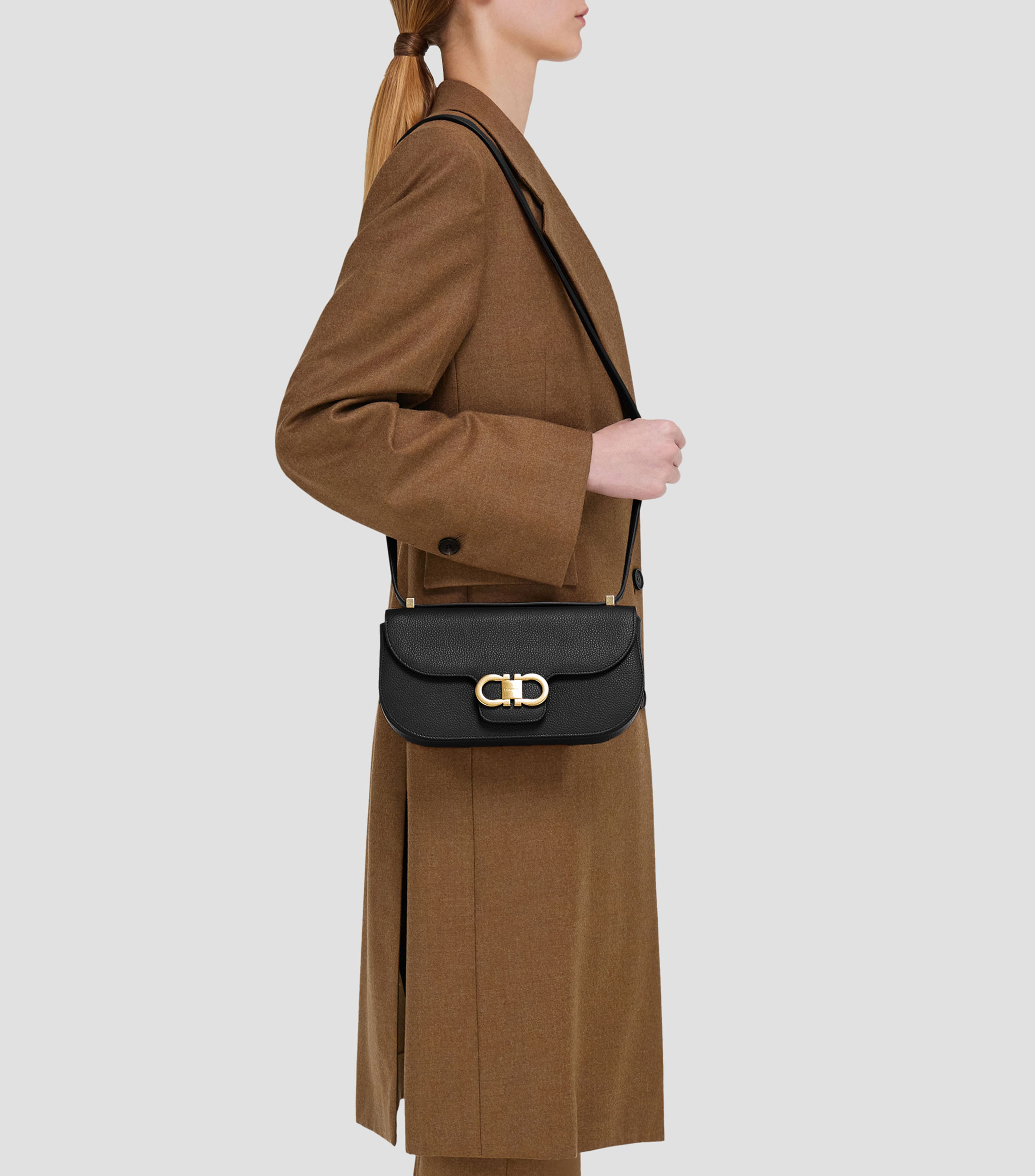 Bolsa crossbody east-west doble Gancini