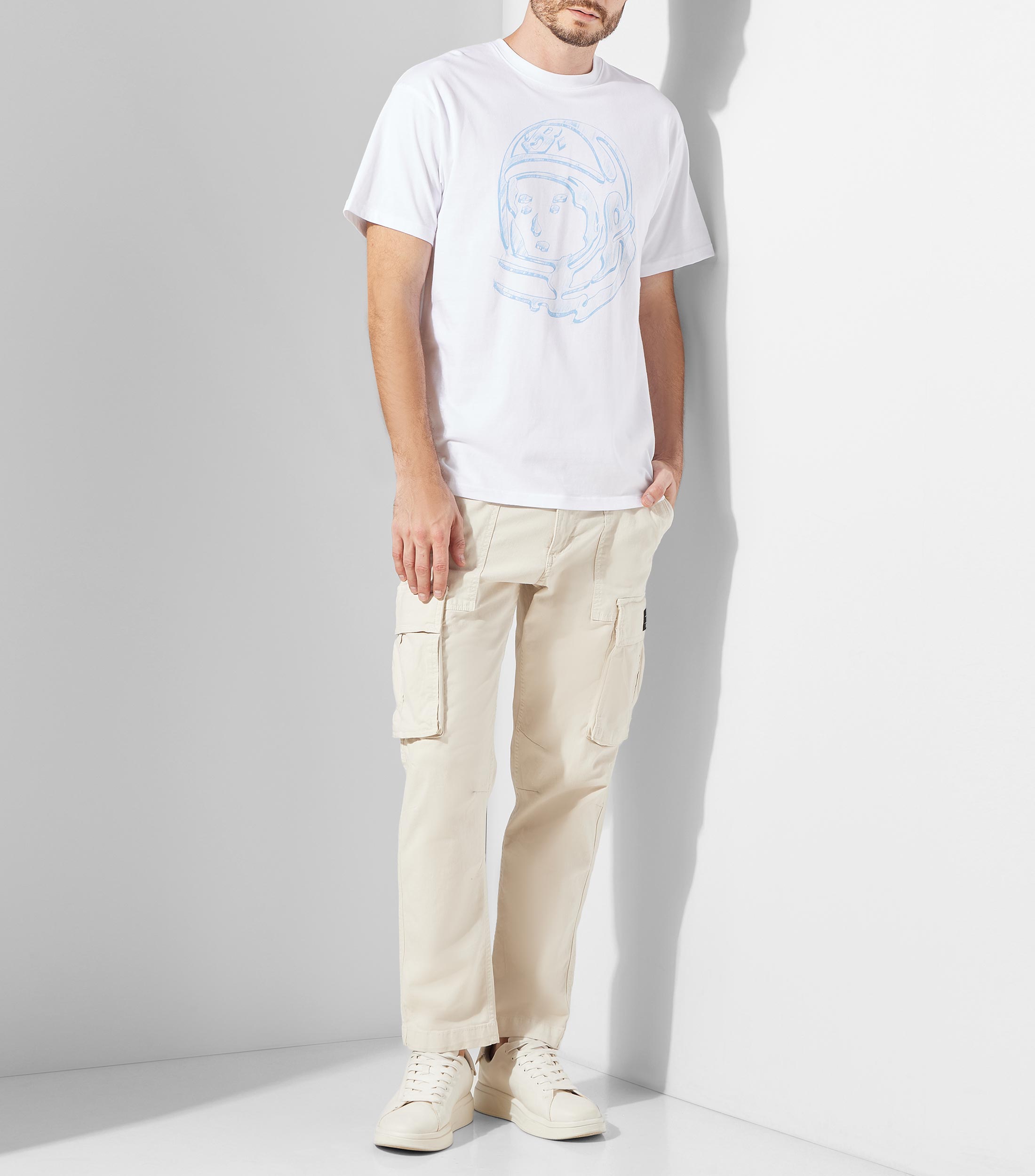 Playera cuello redondo manga corta con estampado Hombre