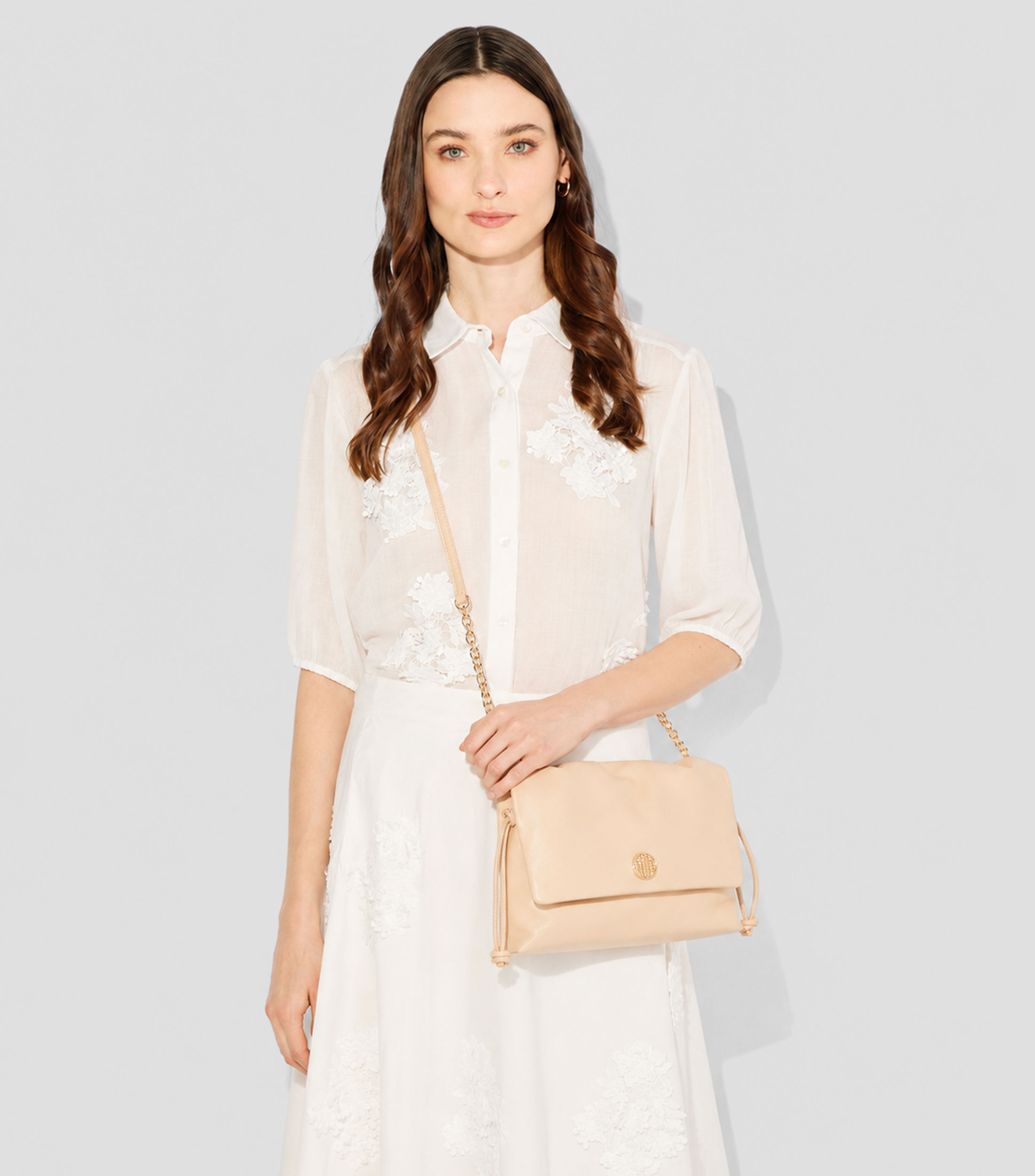 Bolsa shoulder en piel lisa Mujer