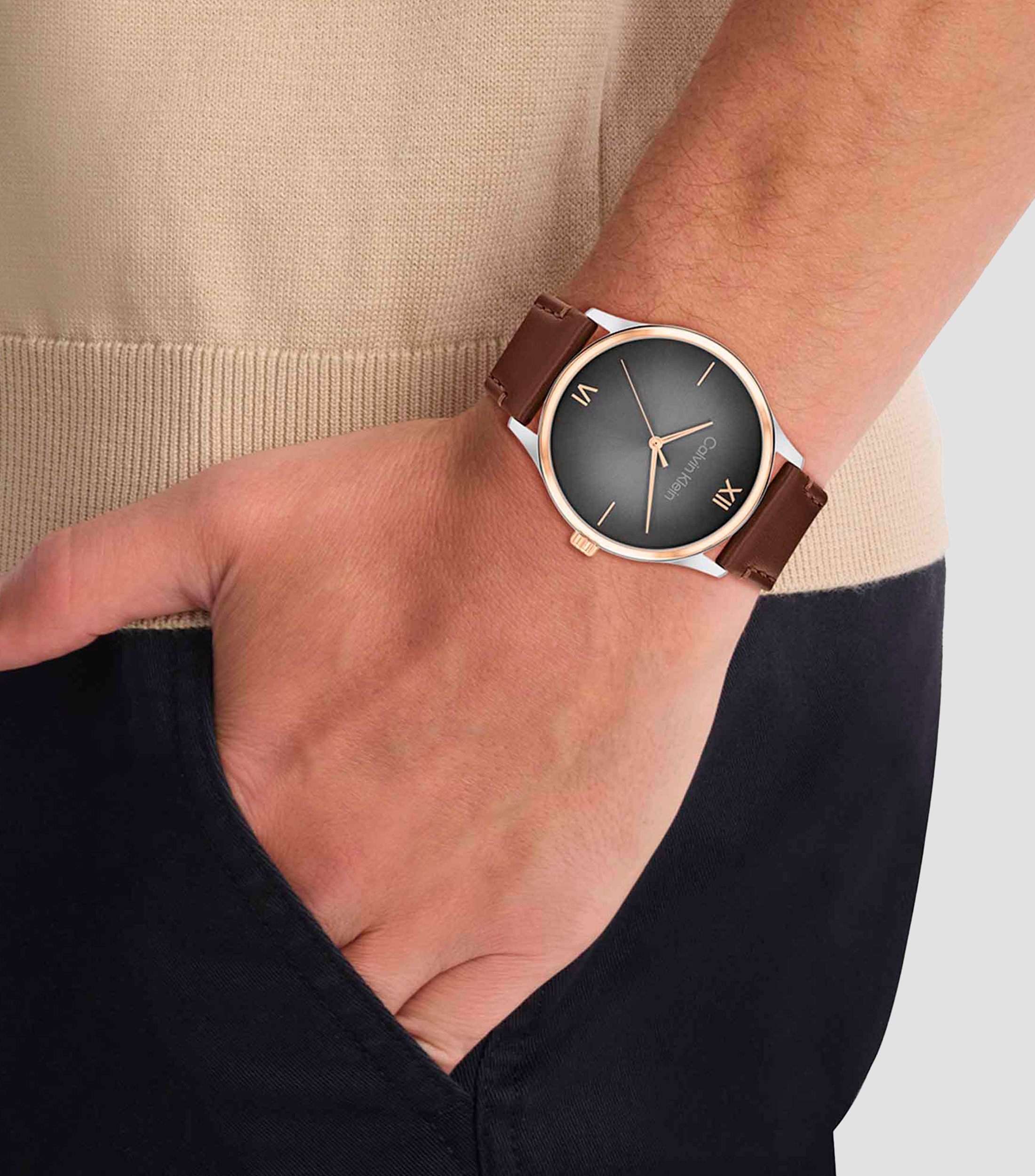Reloj para Hombre Casual Plateado, Rosa