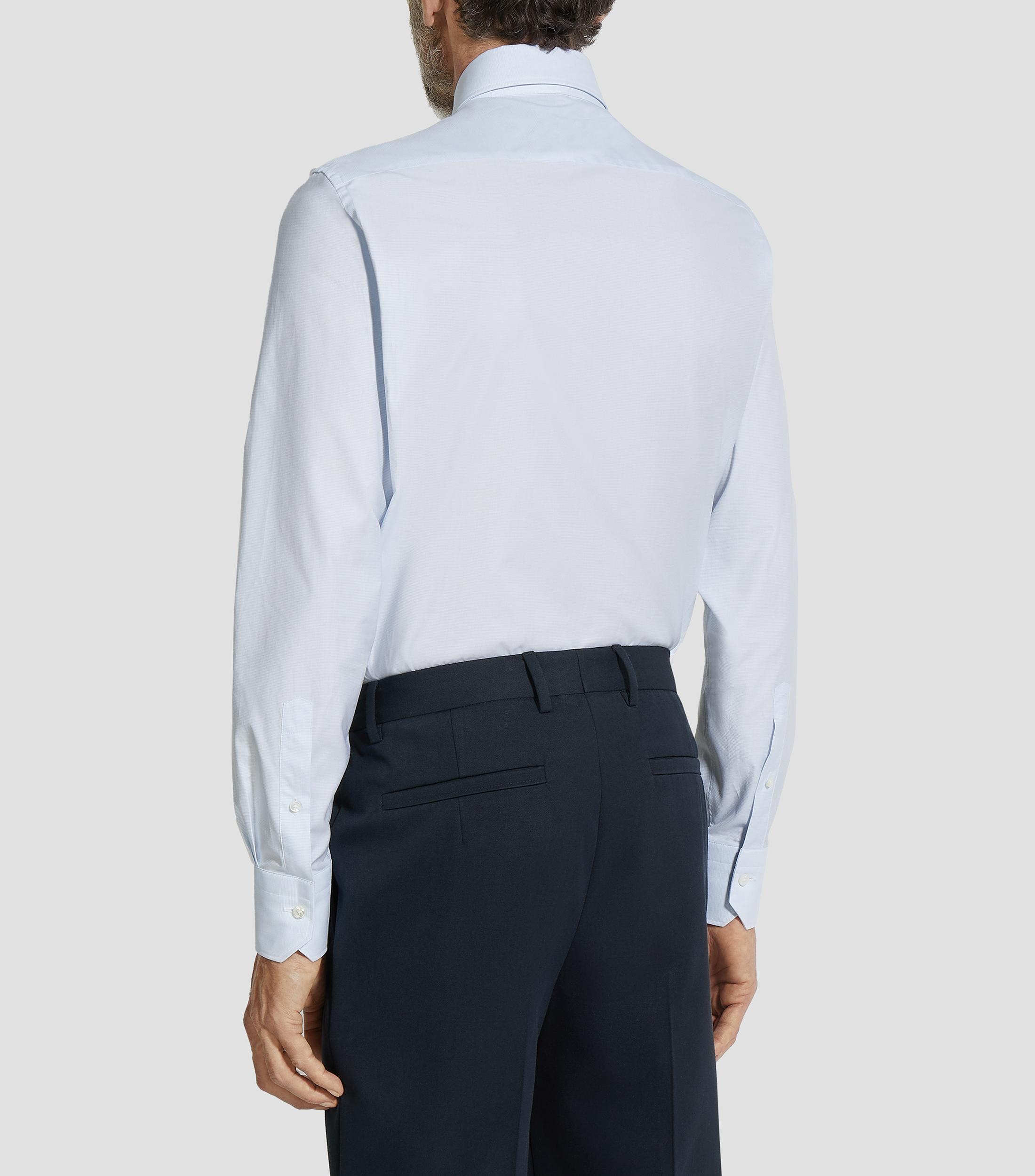 Camisa sólida de manga larga Hombre