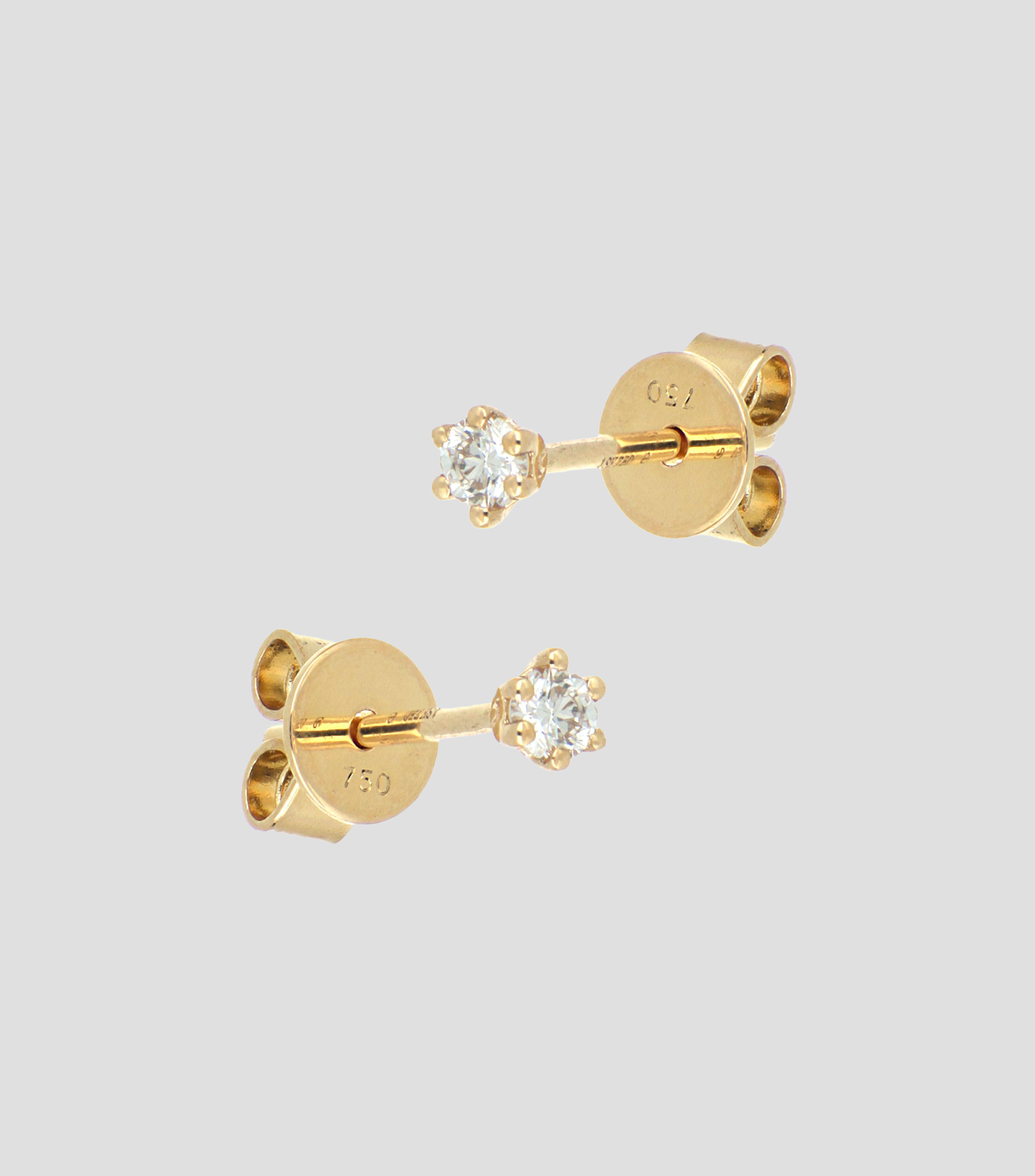 Broqueles en oro amarillo de 18 kilates con diamante Mujer