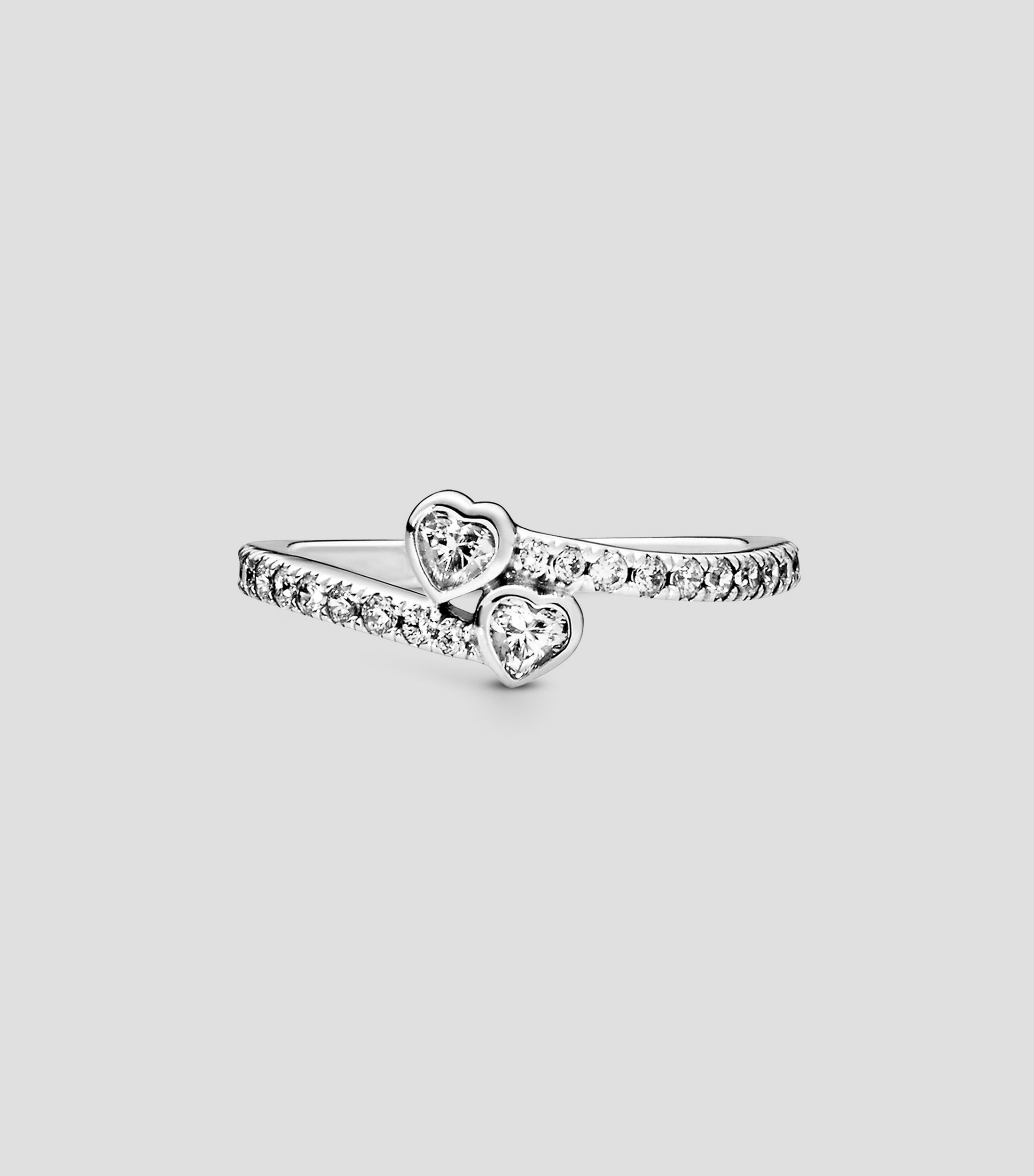 Anillo en Plata .925 Corazones con Circonias Mujer Talla: 48