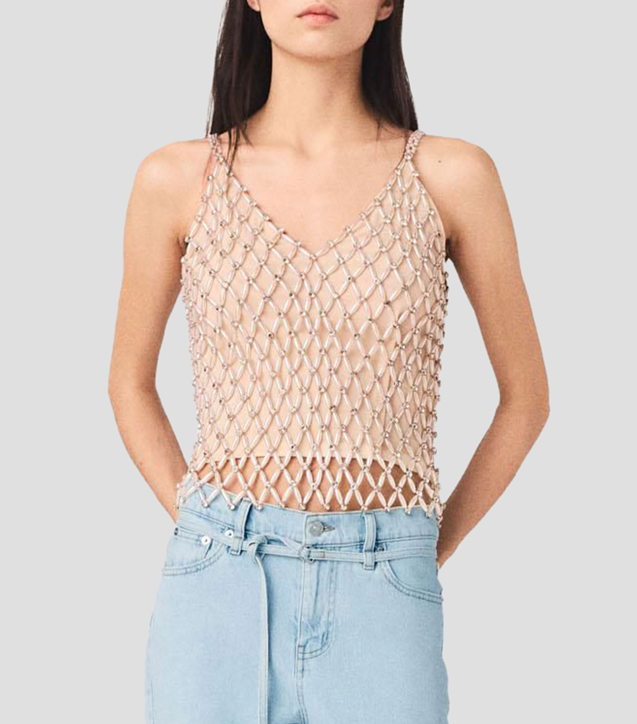 Playera cuello V sin manga 226Lakoya Lisa Mujer