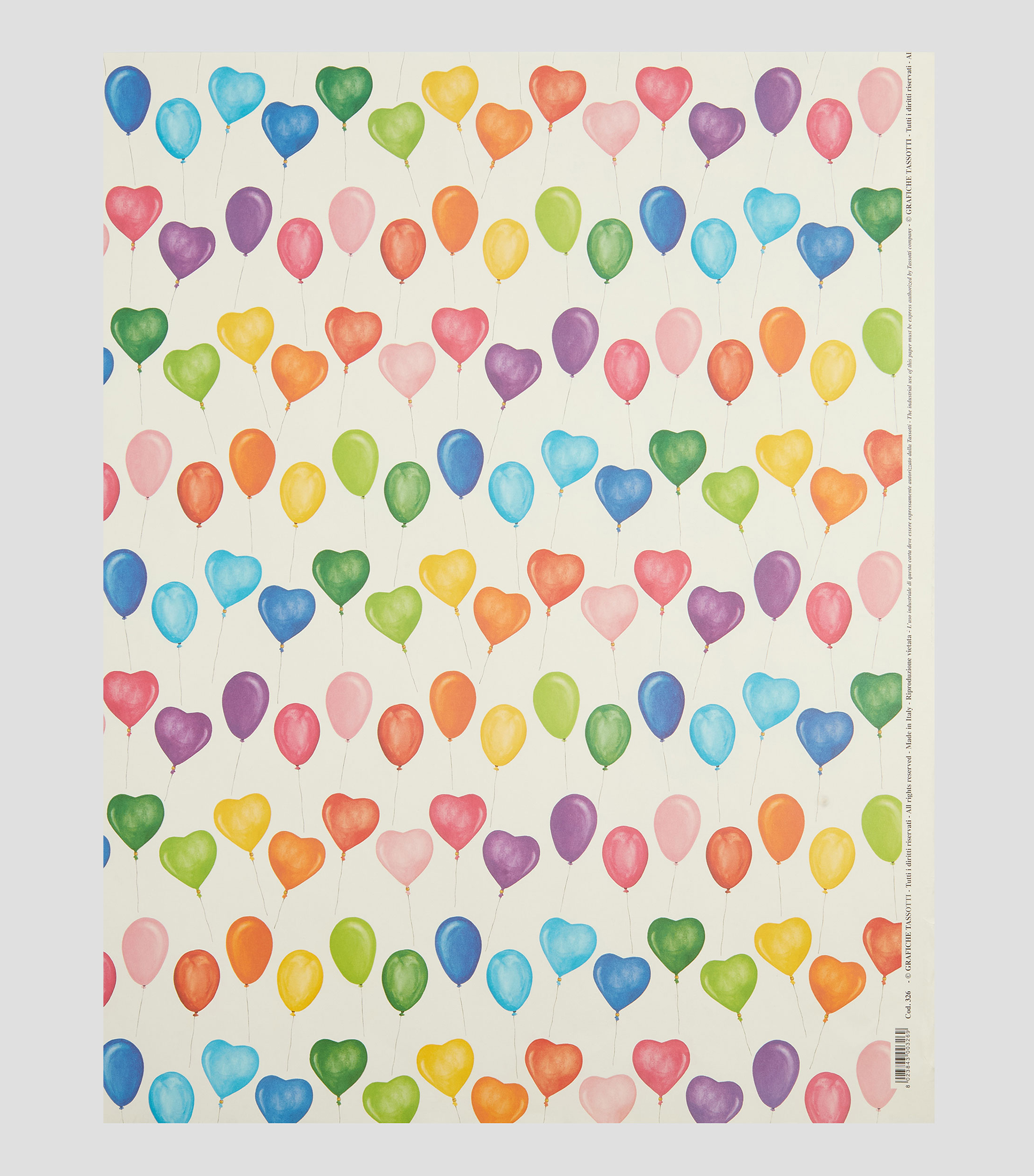 Pliego de papel Globos estampado