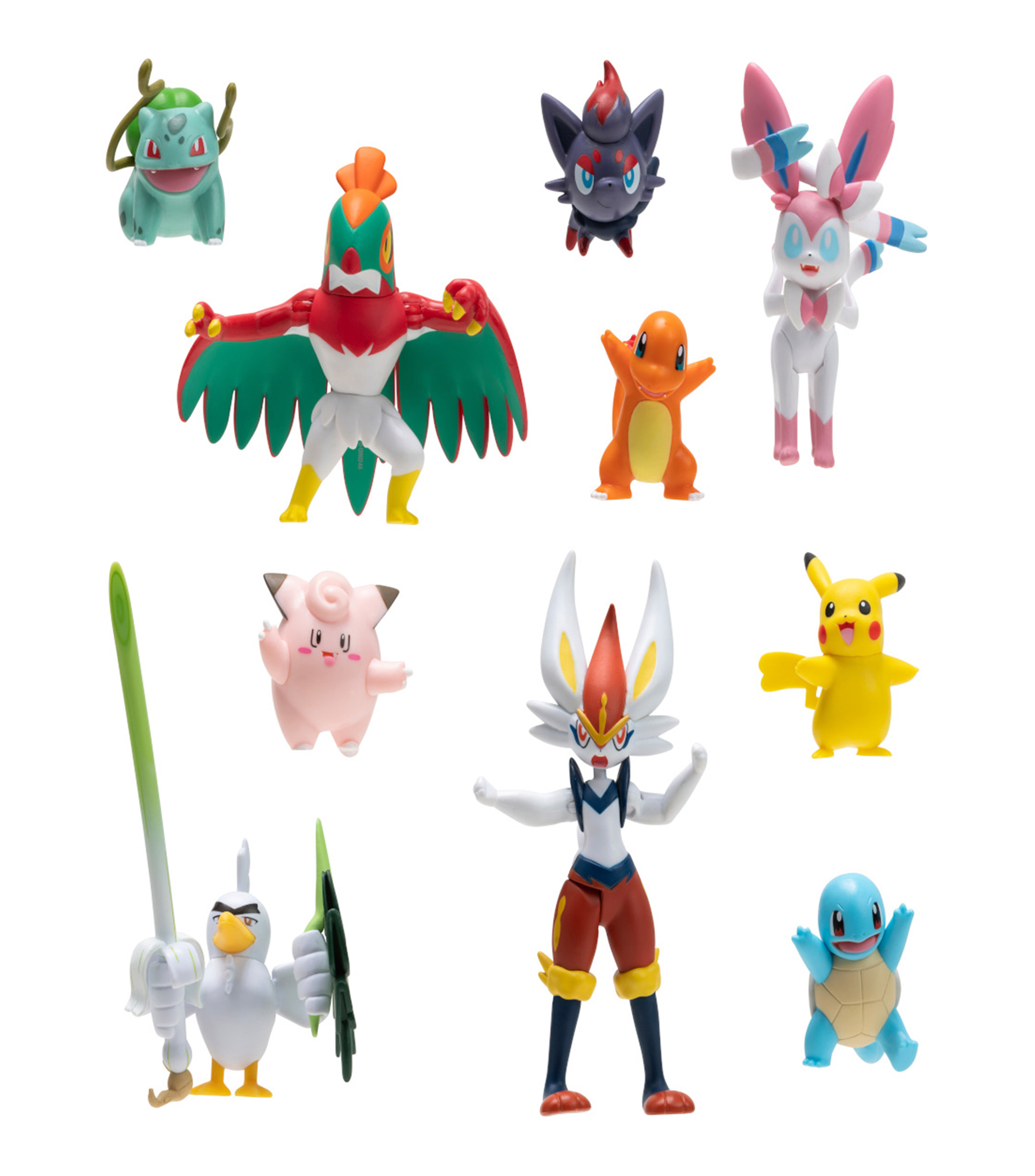 Pokémon Action Figure Da Combattimento 2 Pollici, Confezione Da 2 Personaggi Ufficiali + Adesivo Bonus