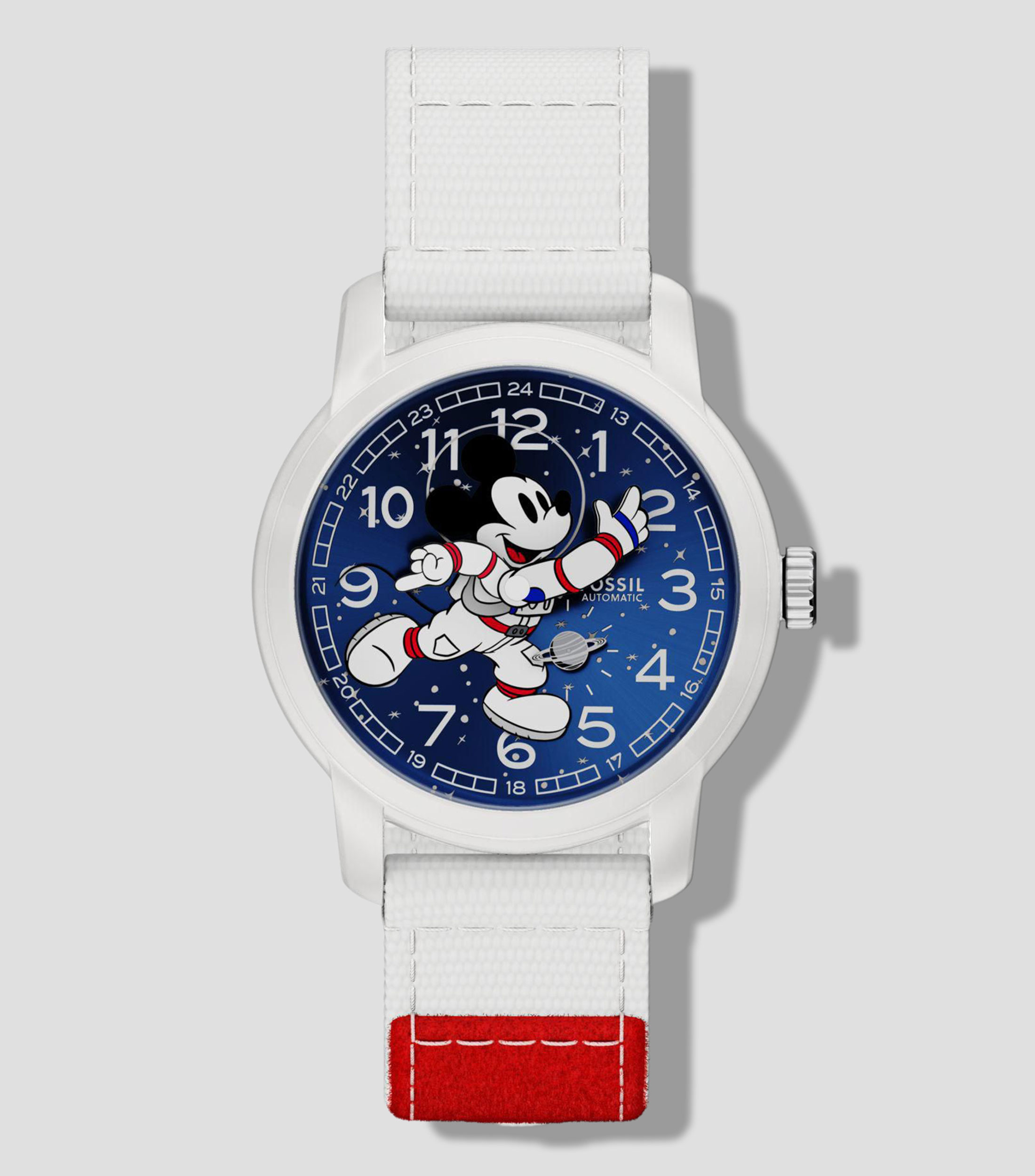 Reloj unisex Disney x Fossil Edición Limitada Mickey Mouse Astronauta, blanco