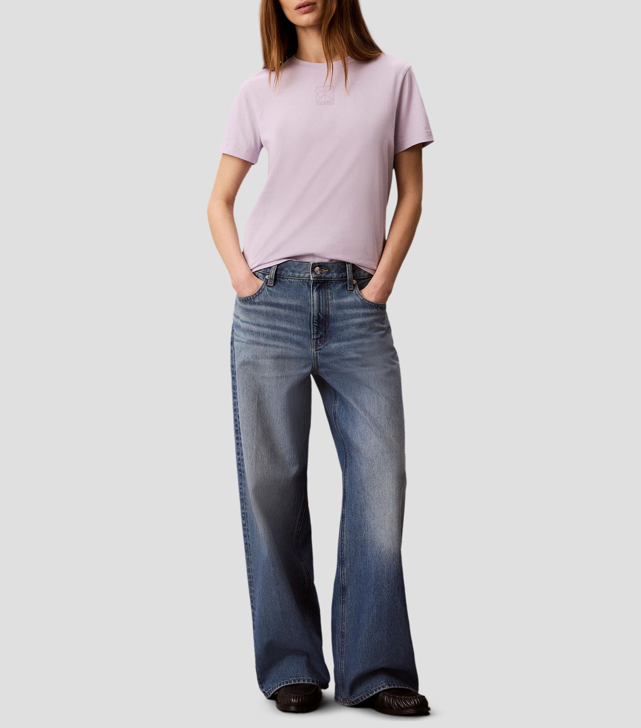 Playera cuello redondo manga corta lisa Mujer