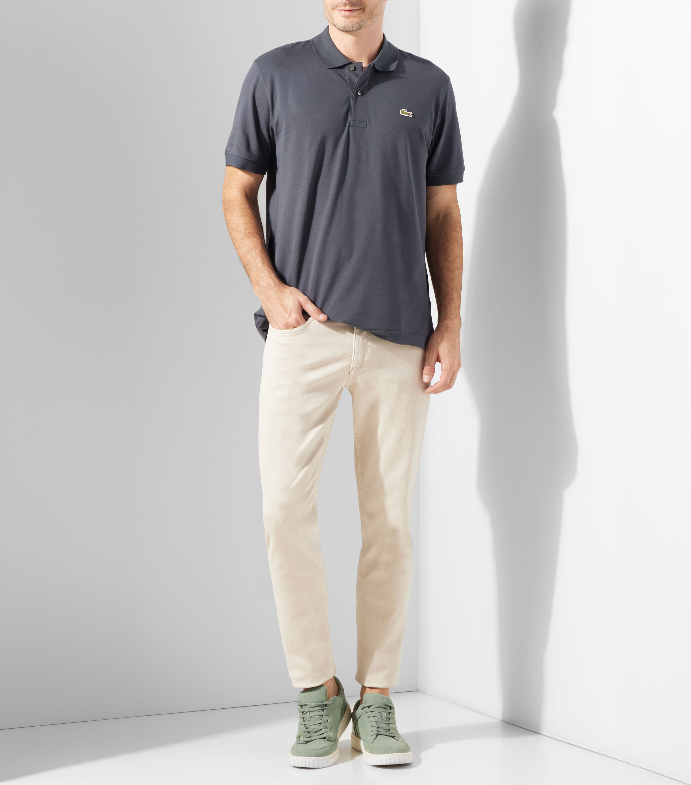 Playera polo manga corta lisa Hombre