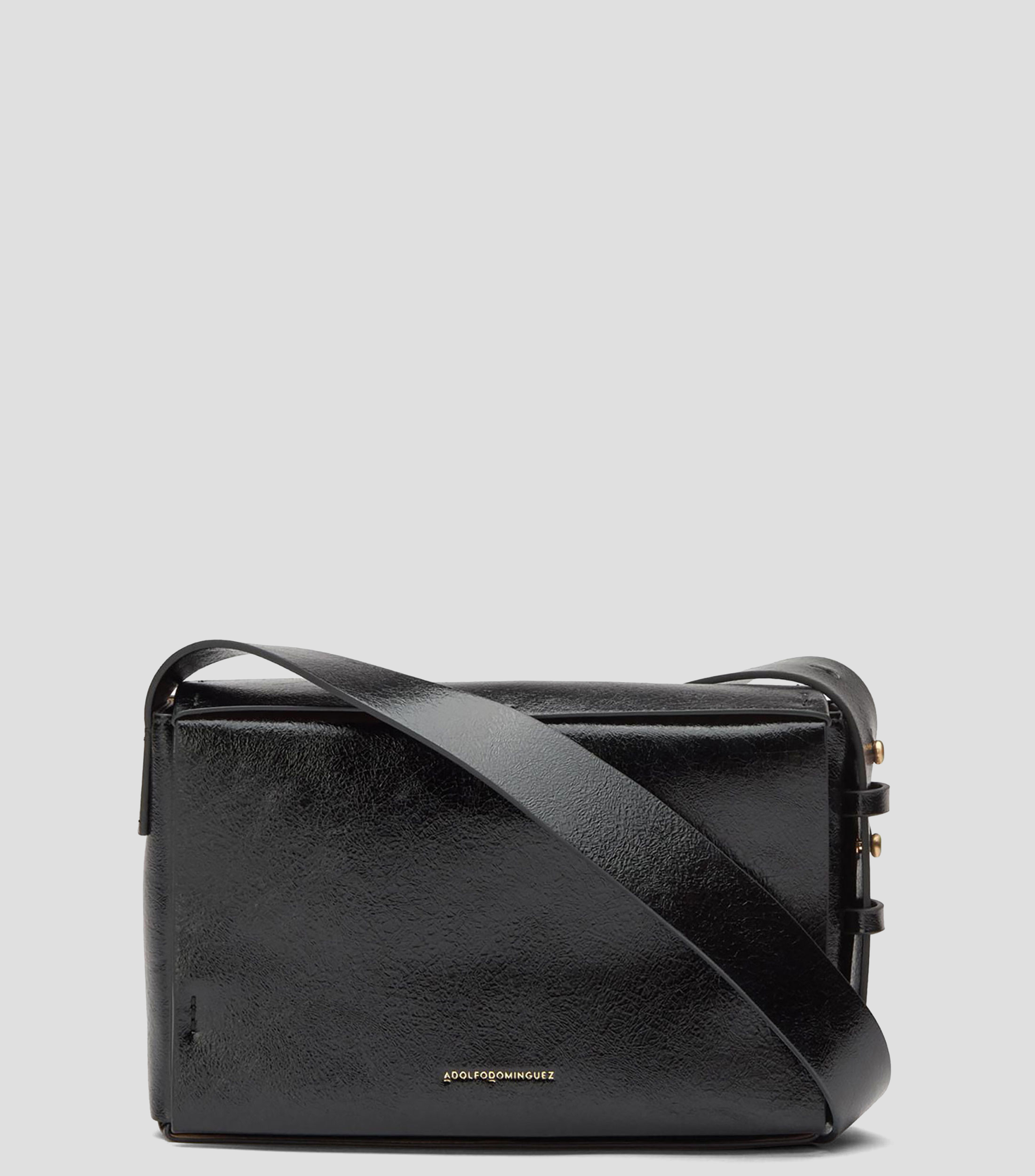 Bolsa crossbody lisa craquelada Mujer