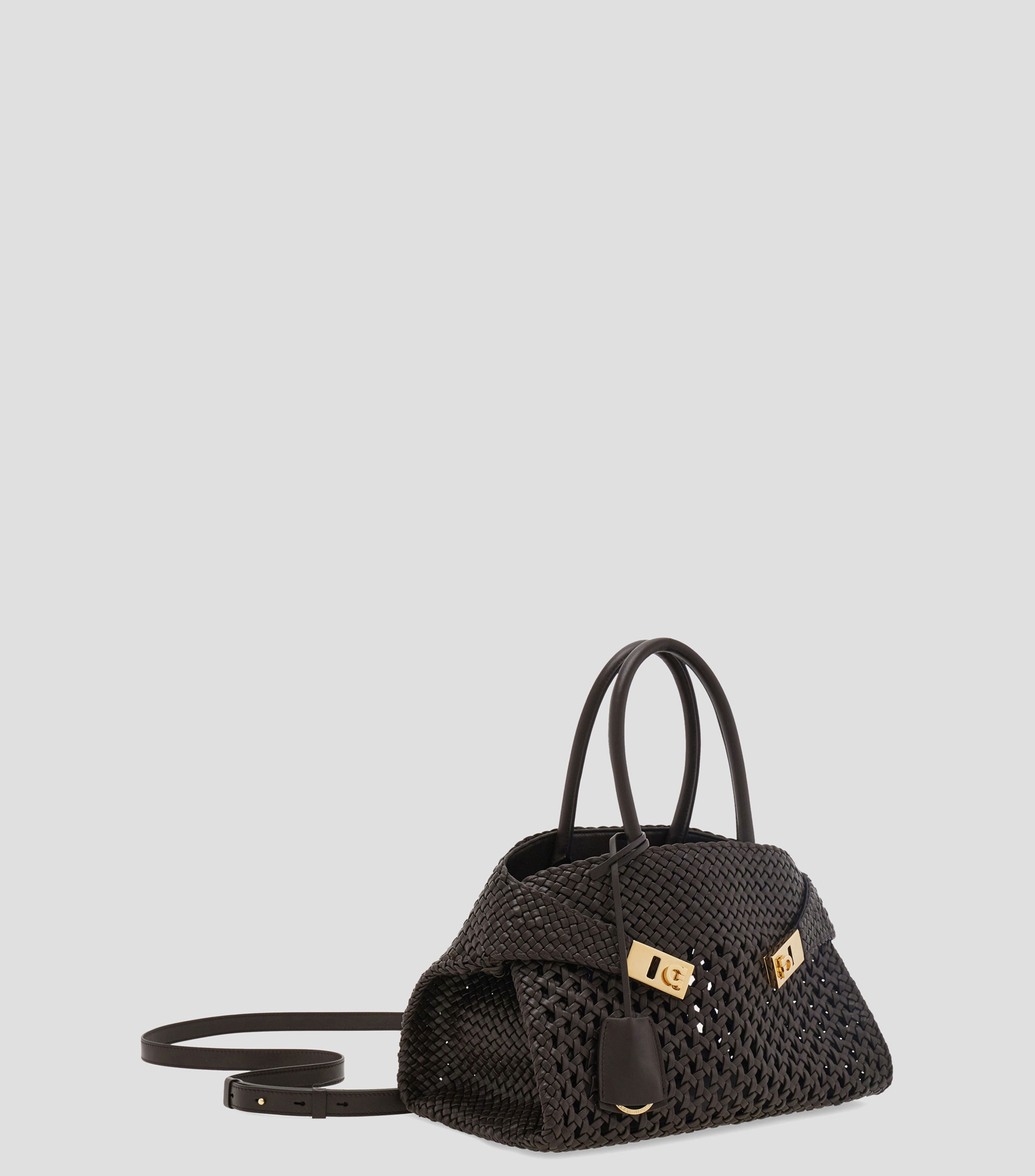 Bolsa shoulder liso con detalle trenzado Mujer