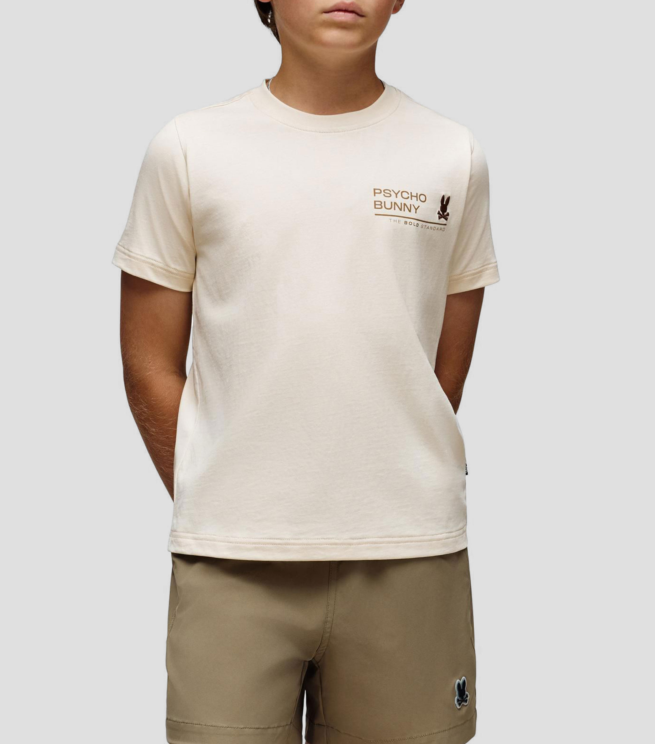 Playera de cuello redondo con manga corta estampada Niño
