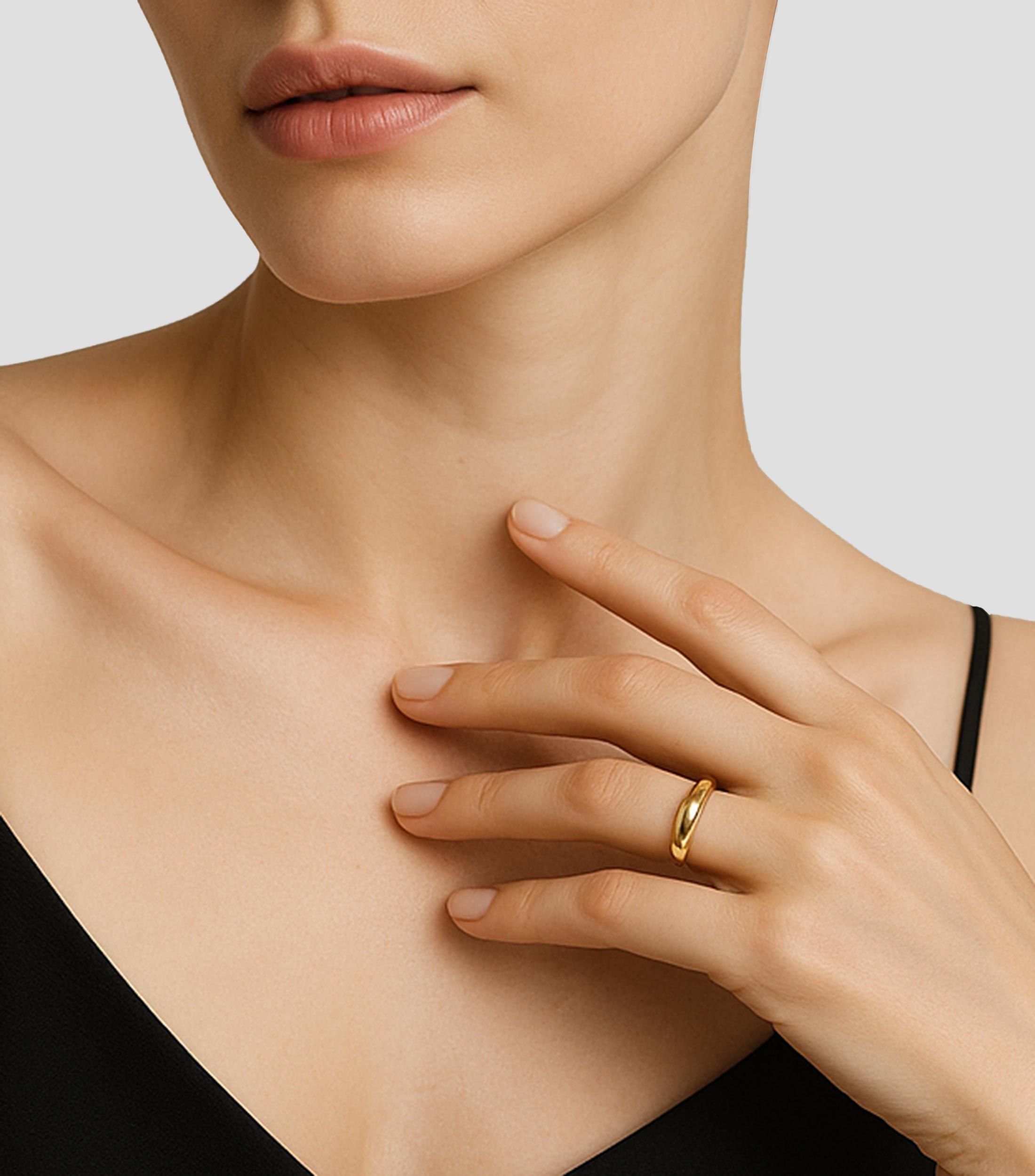 Anillo Solitario en oro amarillo 18 Kts Unisex