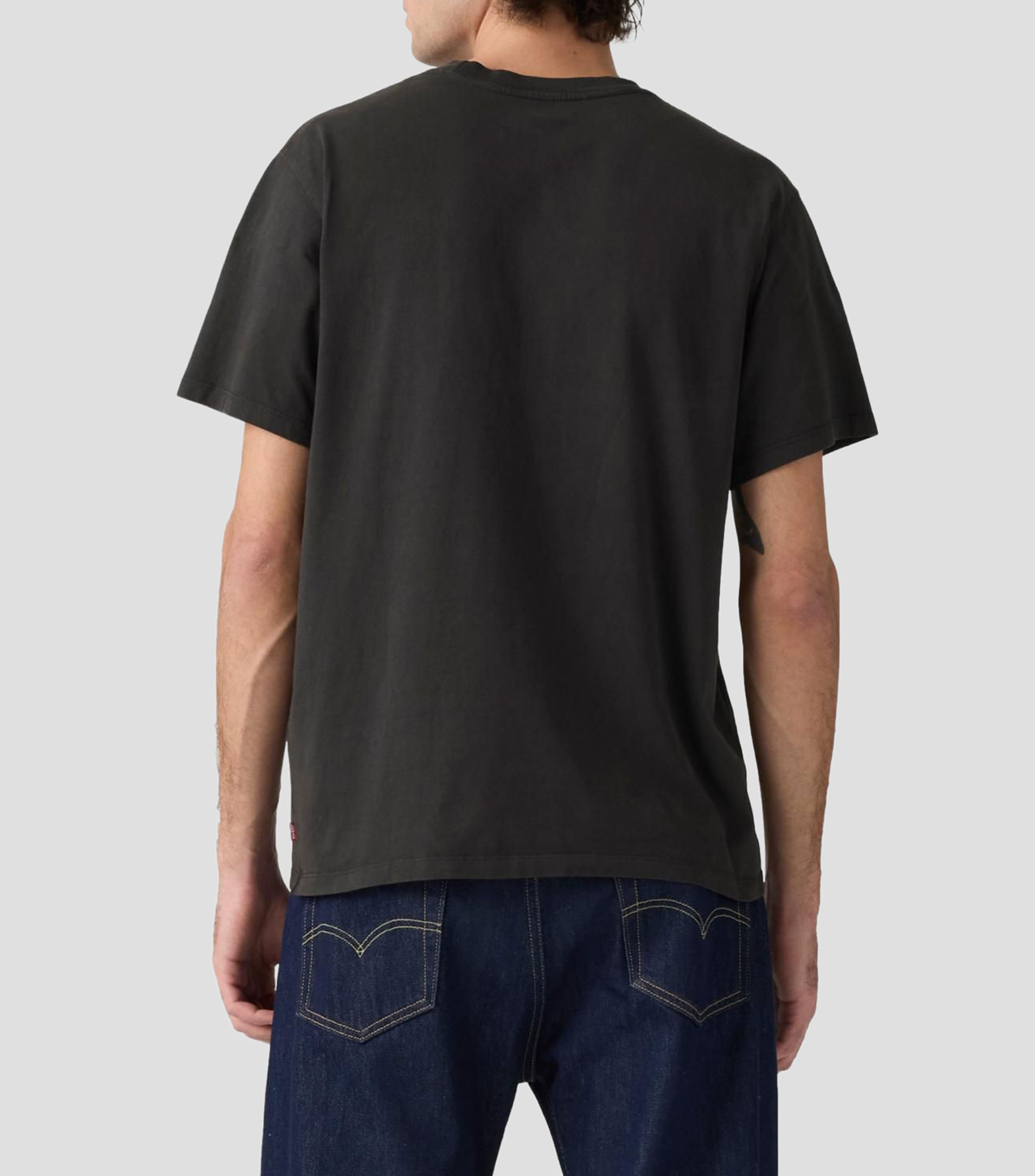 Playera de cuello redondo con manga corta lisa Hombre