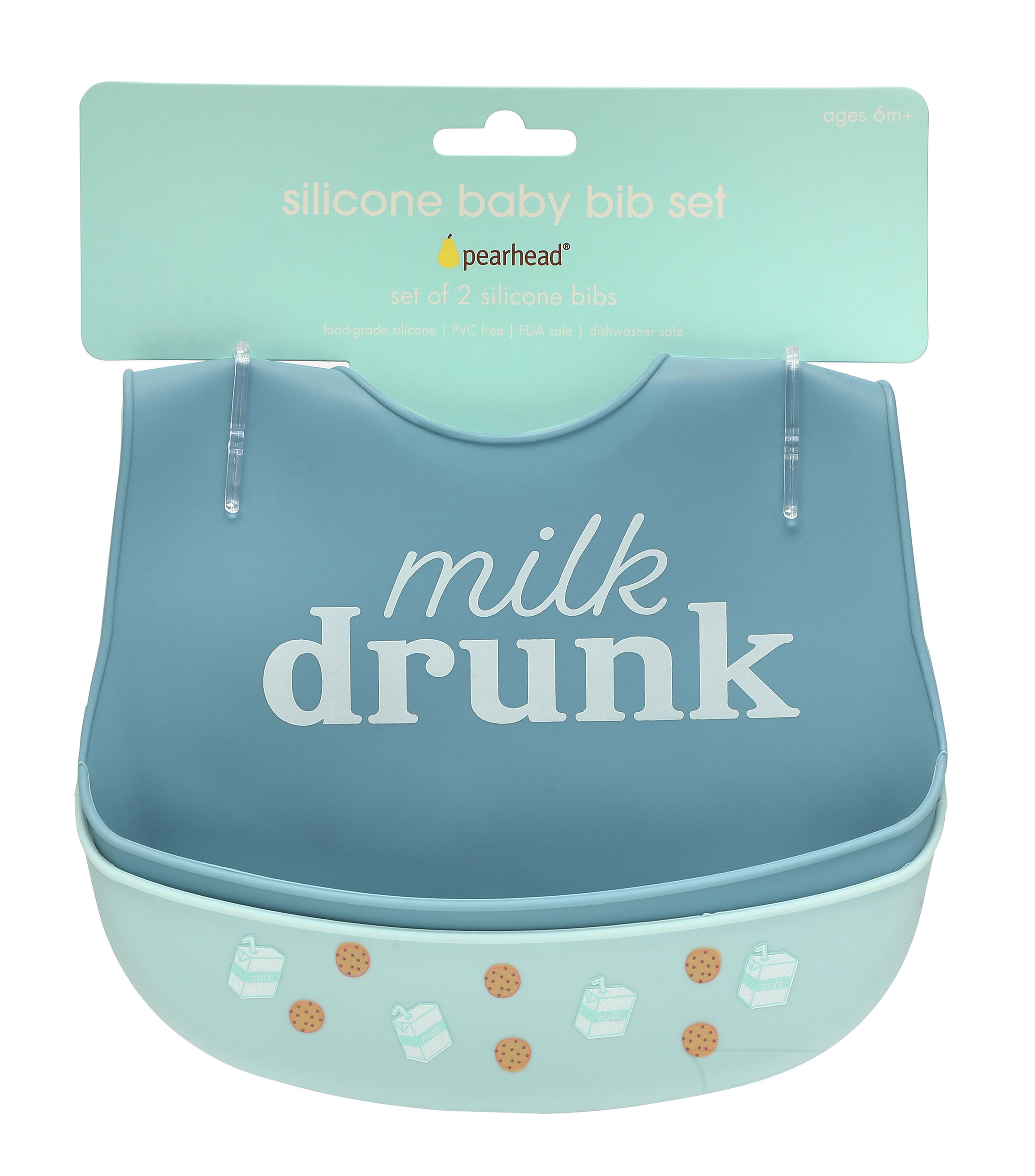 Set 2 Baberos Milk Drunk en silicón Azul