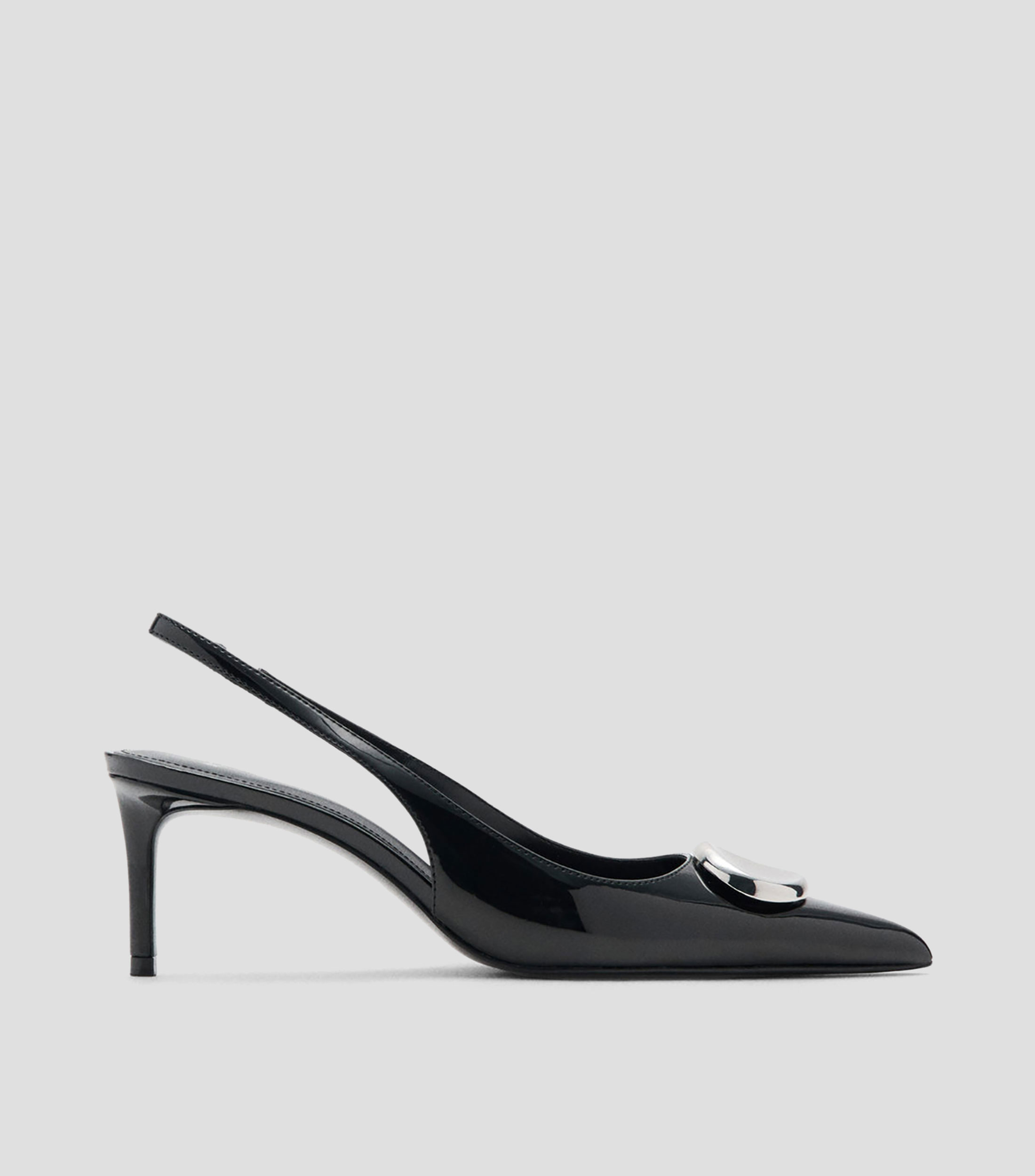 Zapatillas slingback con tacón medio de aguja Mujer