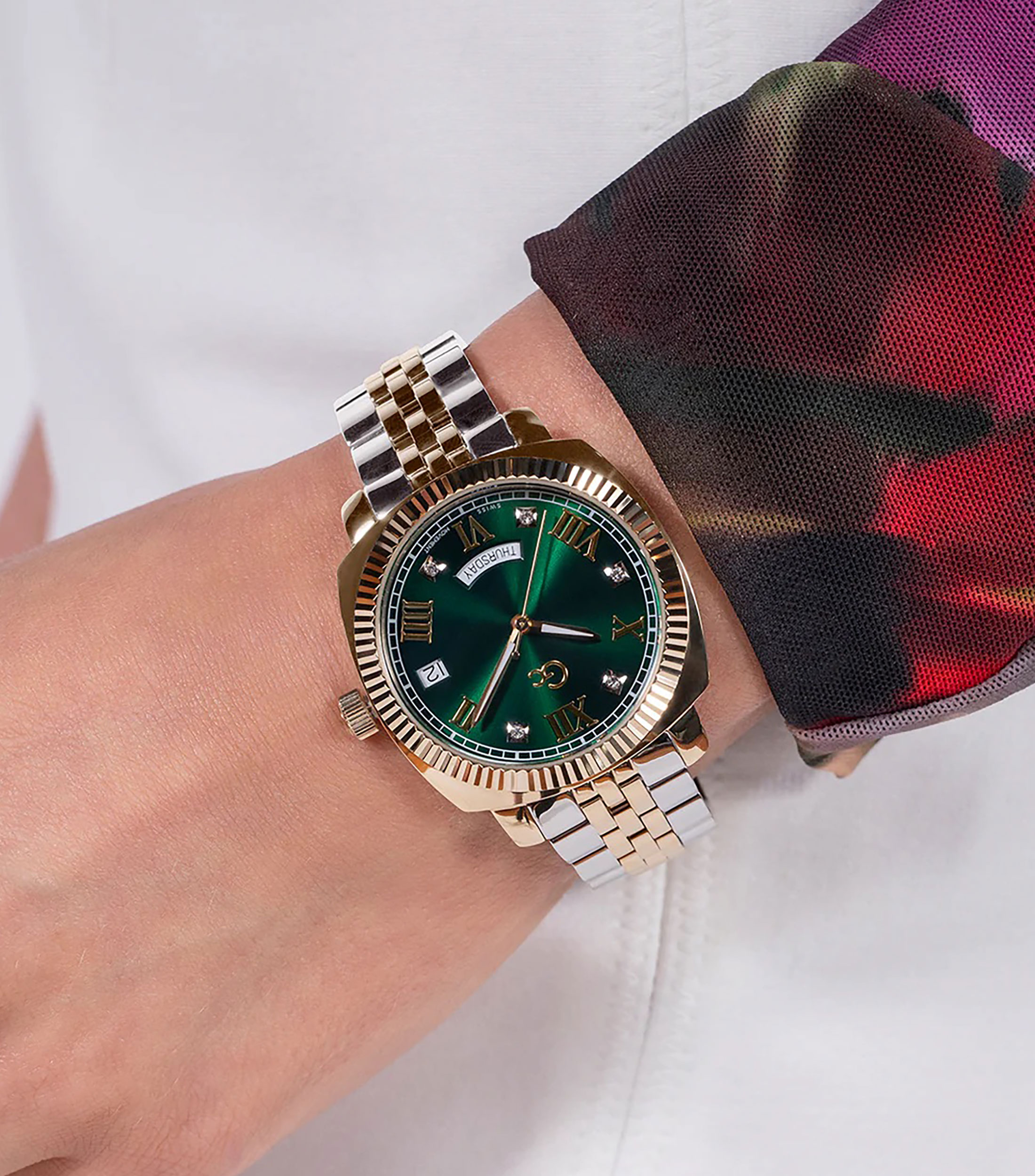 Reloj para Mujer Flair Coussin casual dorado/plateado