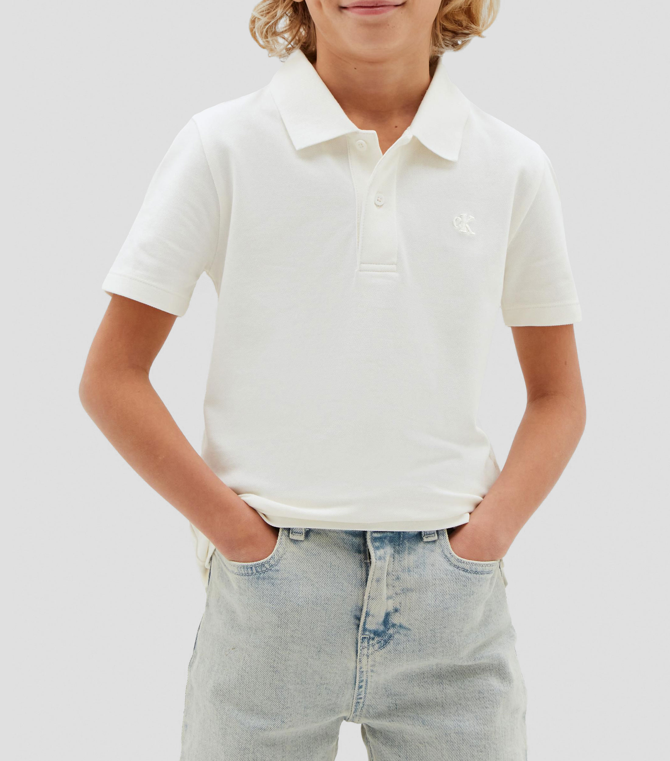Playera tipo polo manga corta lisa Niño