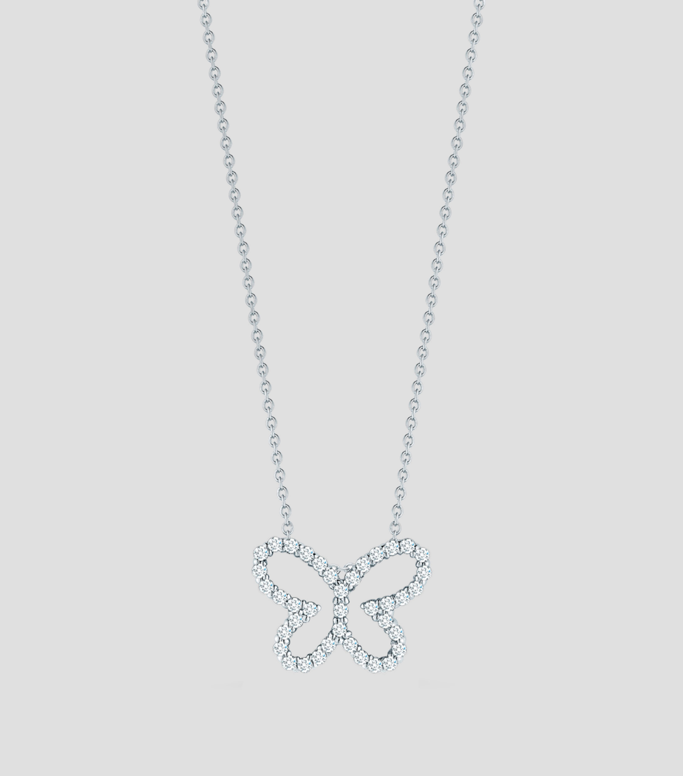 Collar mariposa en oro blanco de 18 Kilates Tiny Treasures Mujer