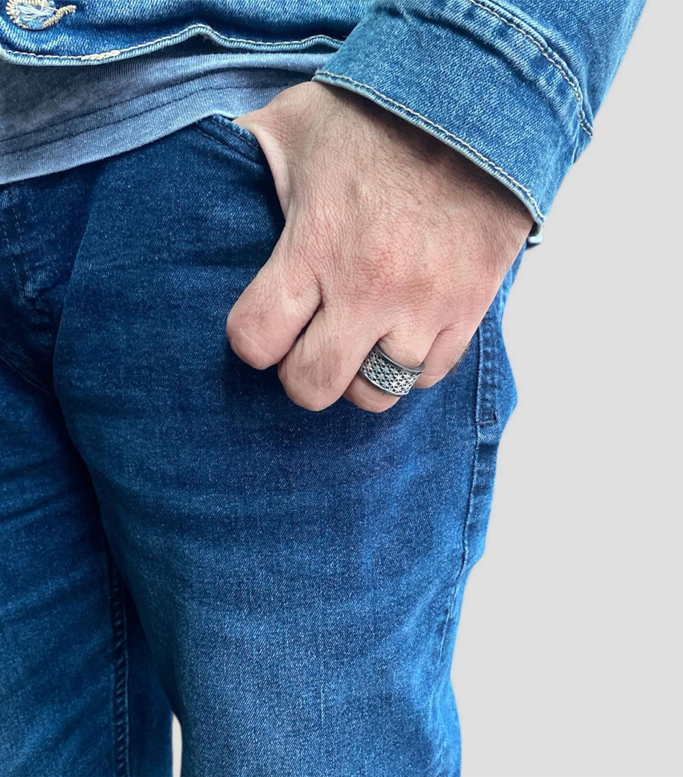 Anillo en Plata .925 lleno de estrellas Unisex