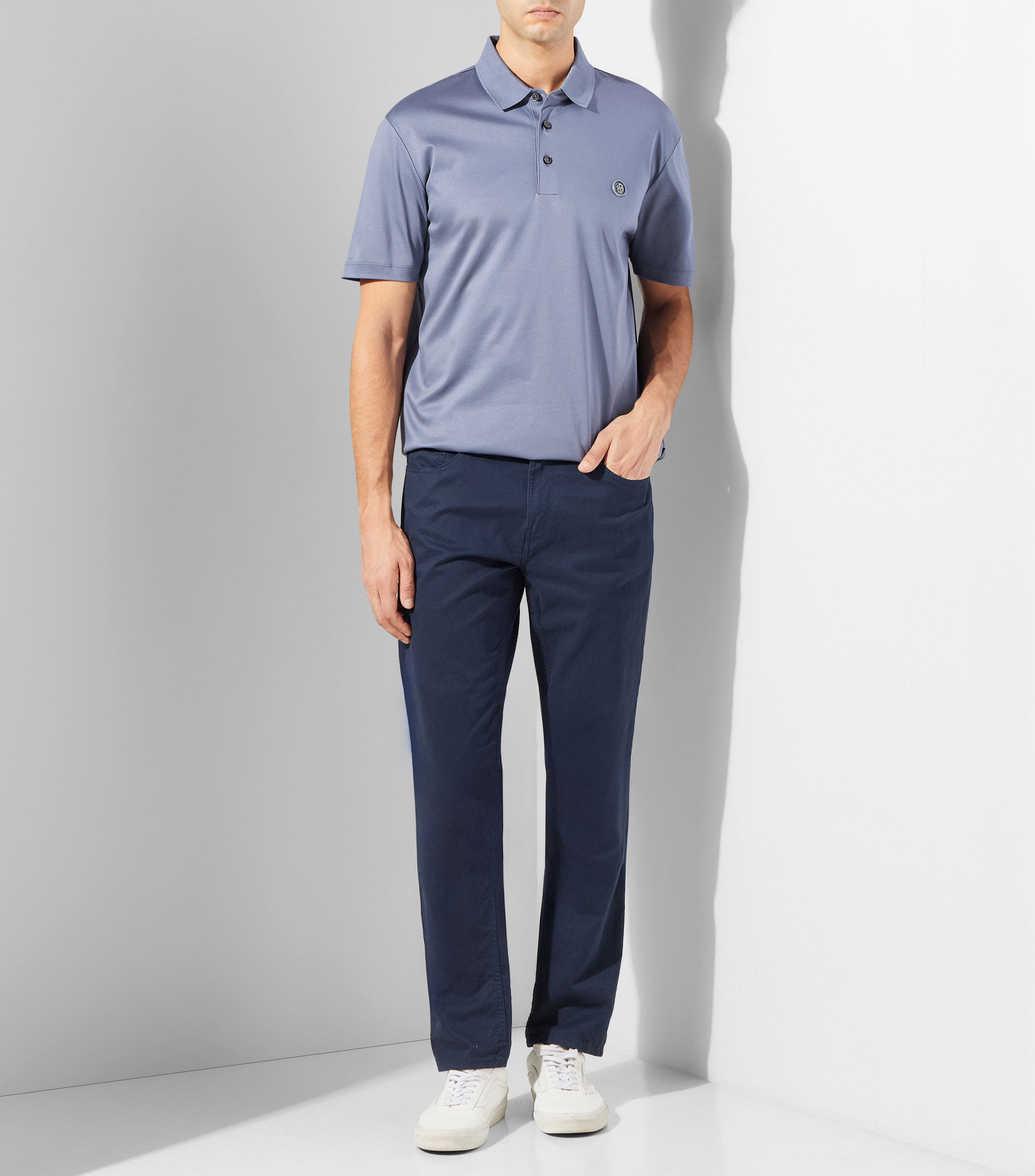 Playera tipo polo manga corta lisa Hombre