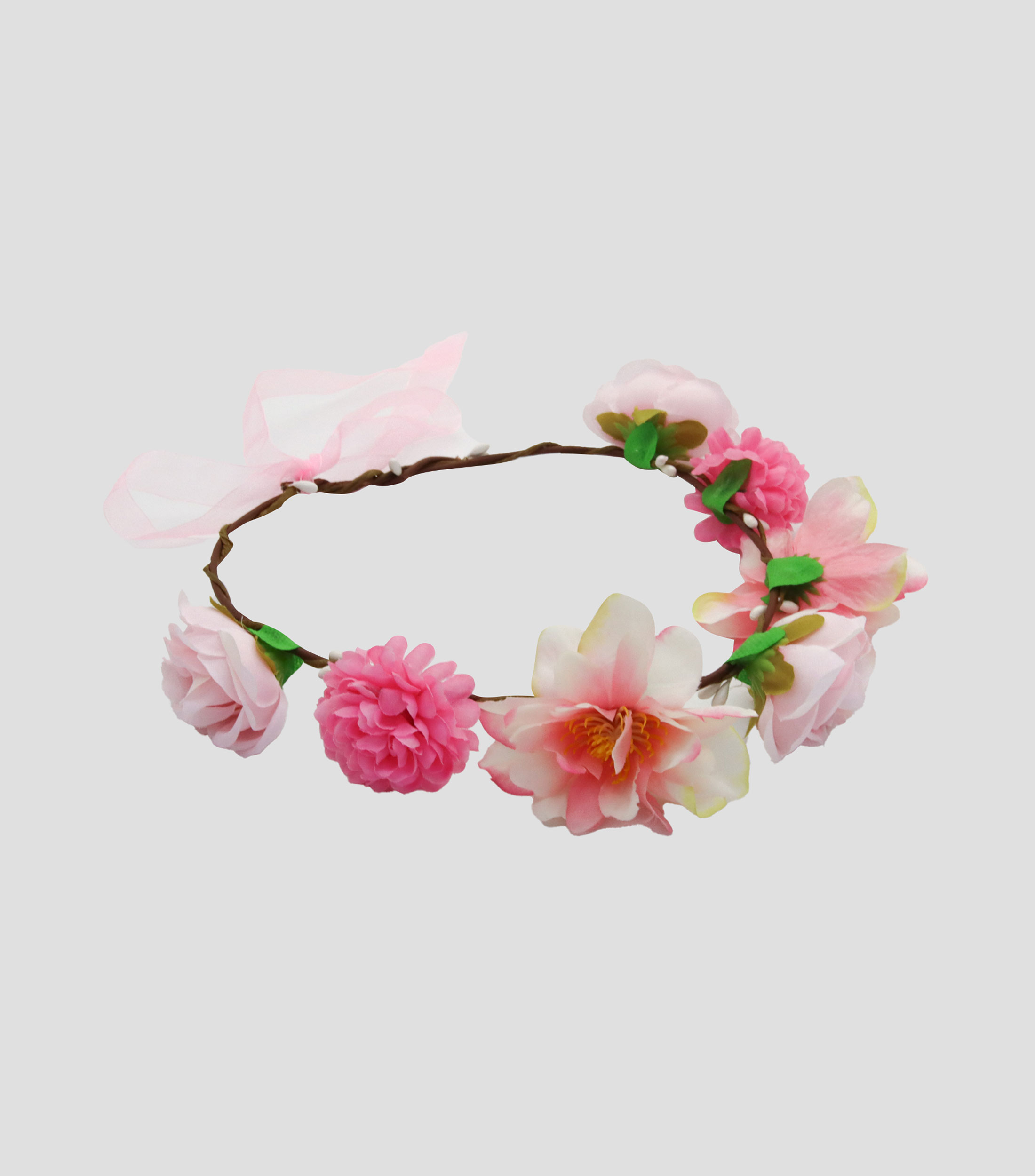 Diadema de fiesta con rosas en tono durazno Niña