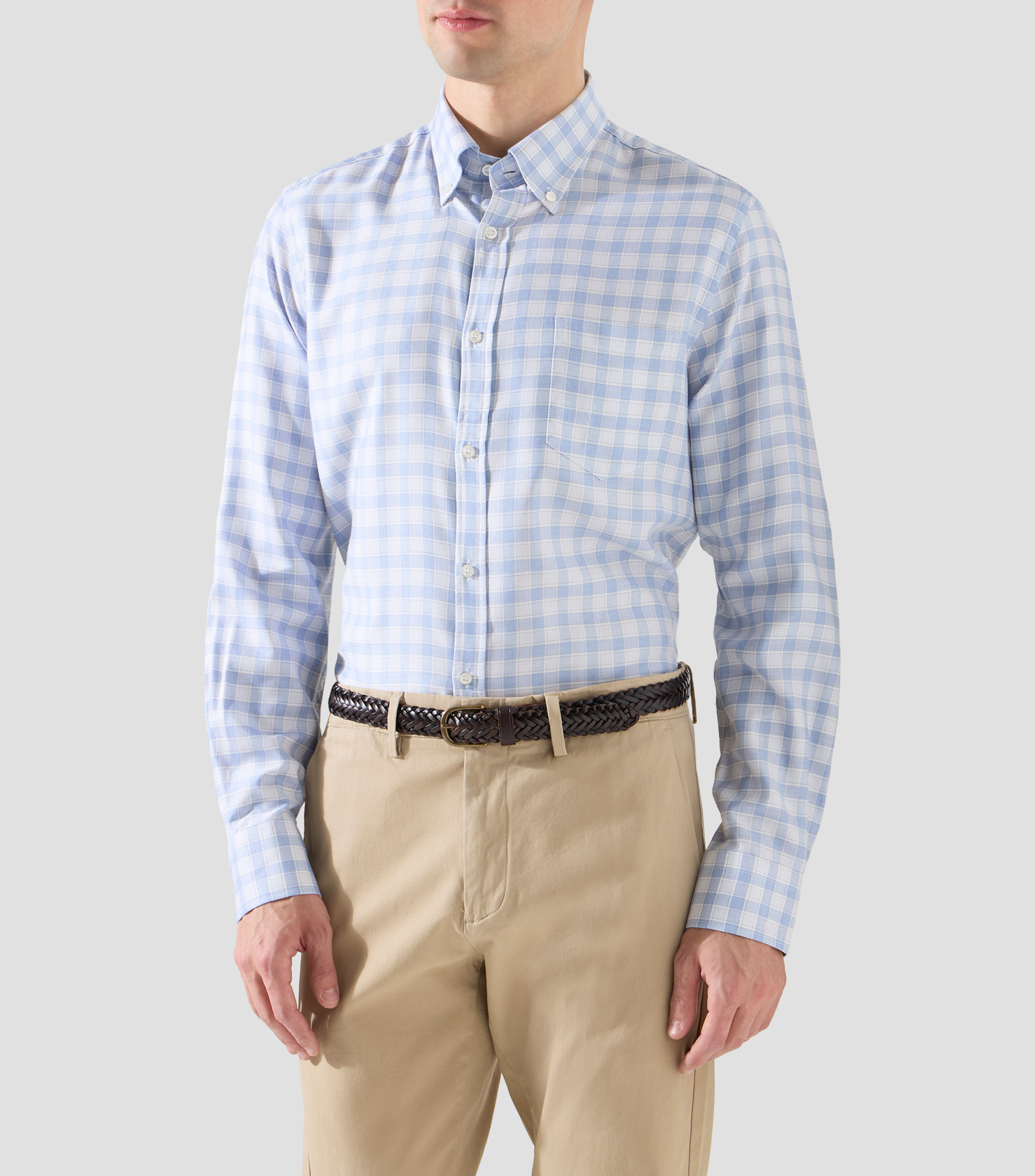 Camisa a cuadros manga larga Hombre