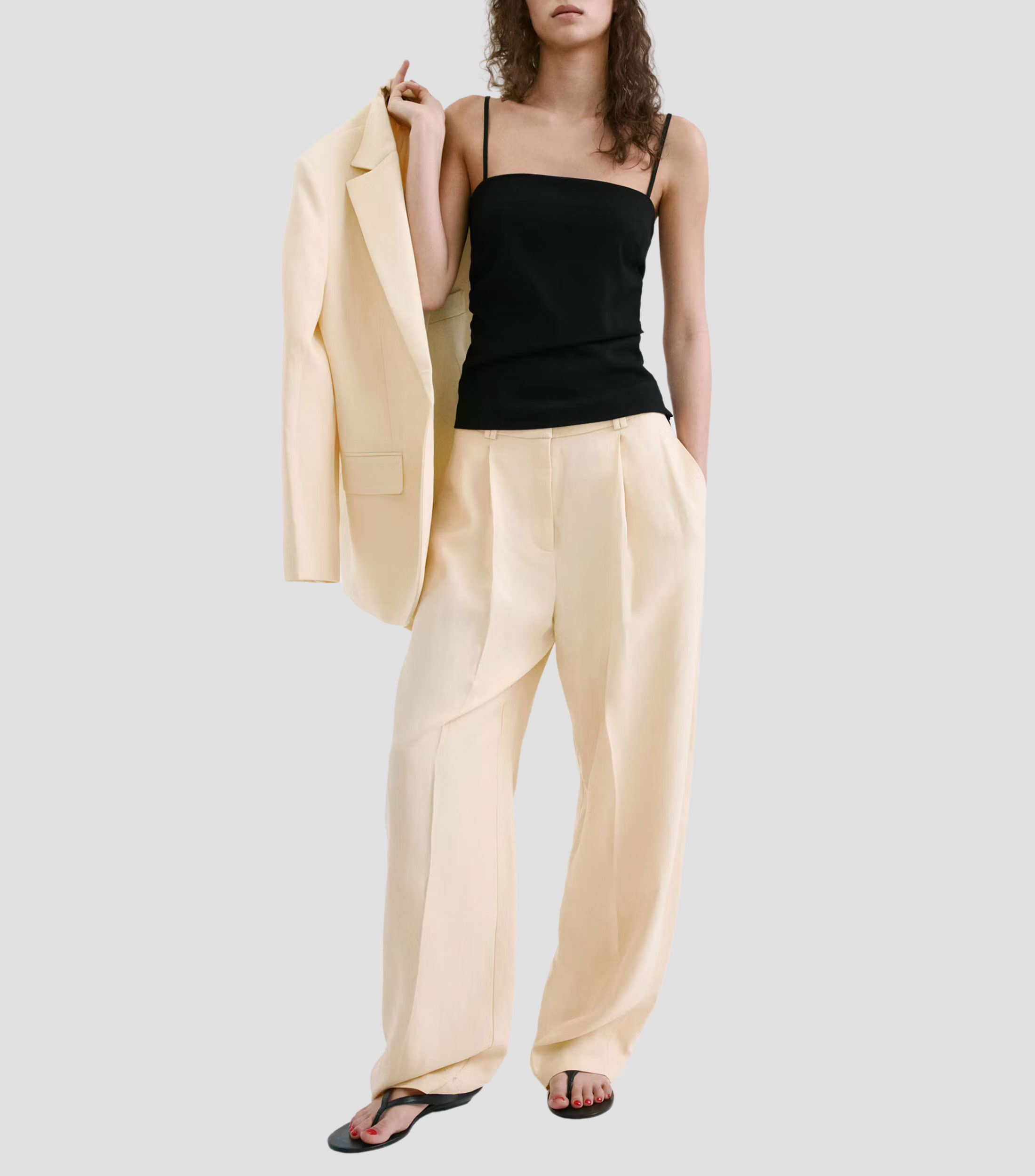Top cuello cuadrado sin mangas liso Mujer
