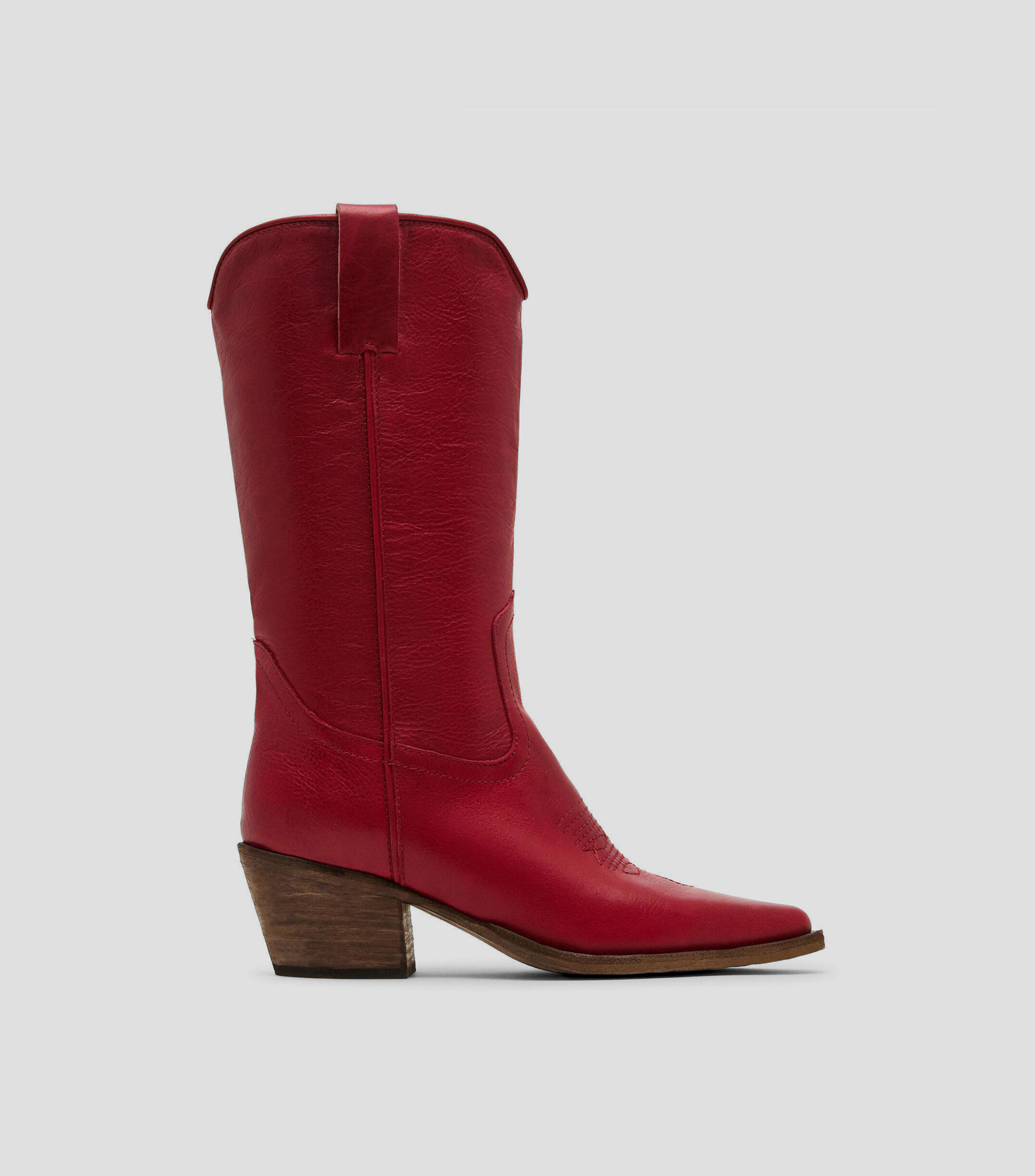 Botas medias con tacón bajo cuadrado Mujer