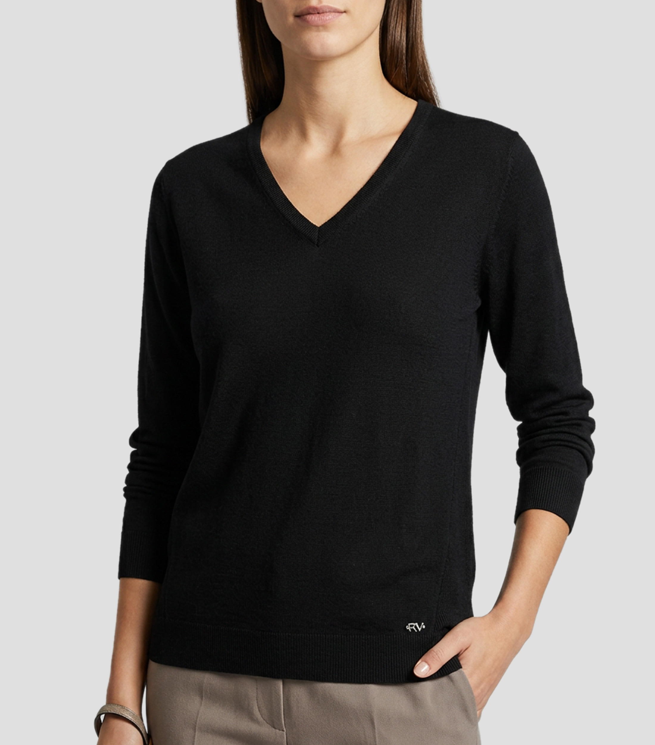 Suéter cuello V Mujer