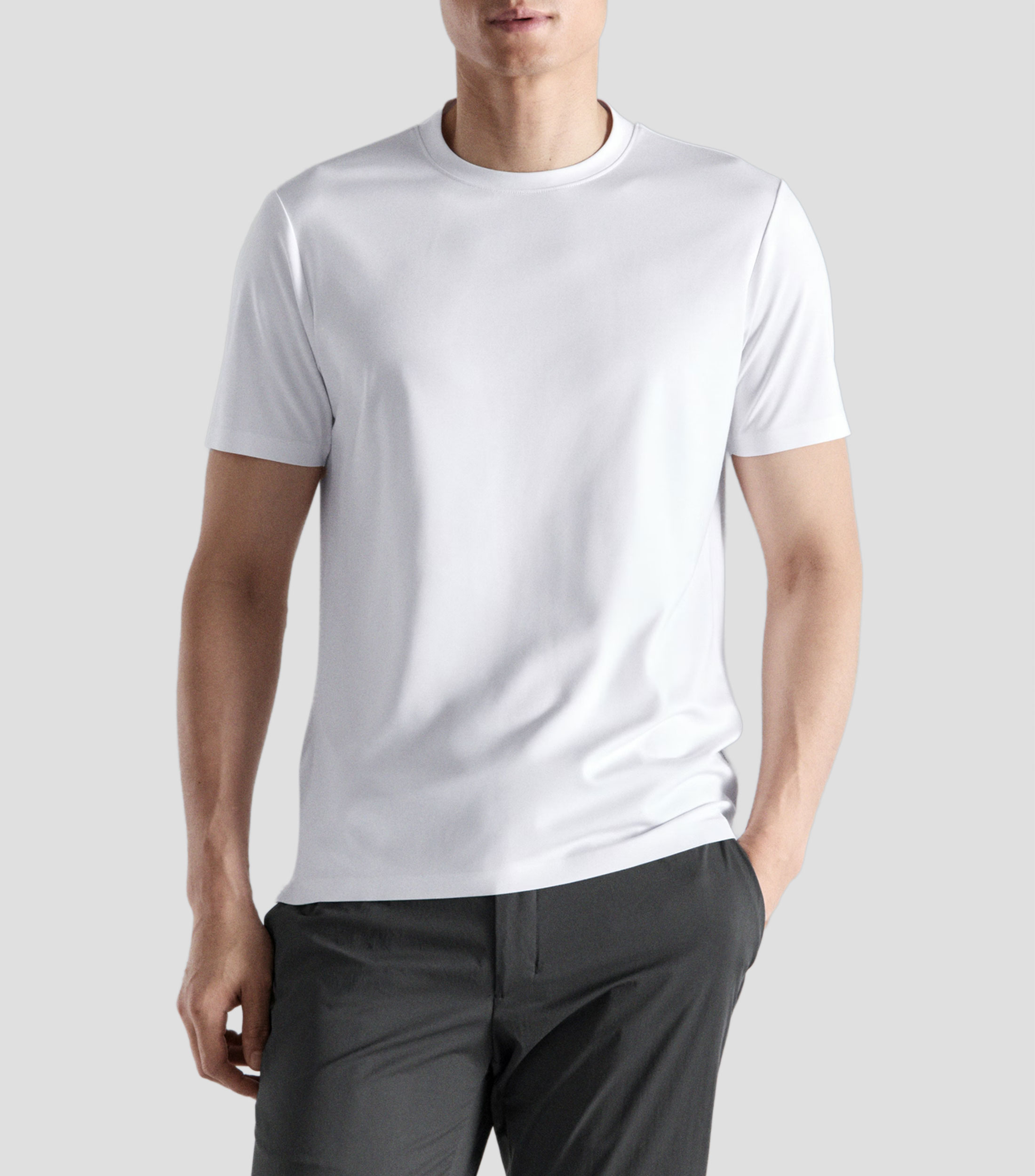 Playera cuello redondo manga corta lisa Hombre