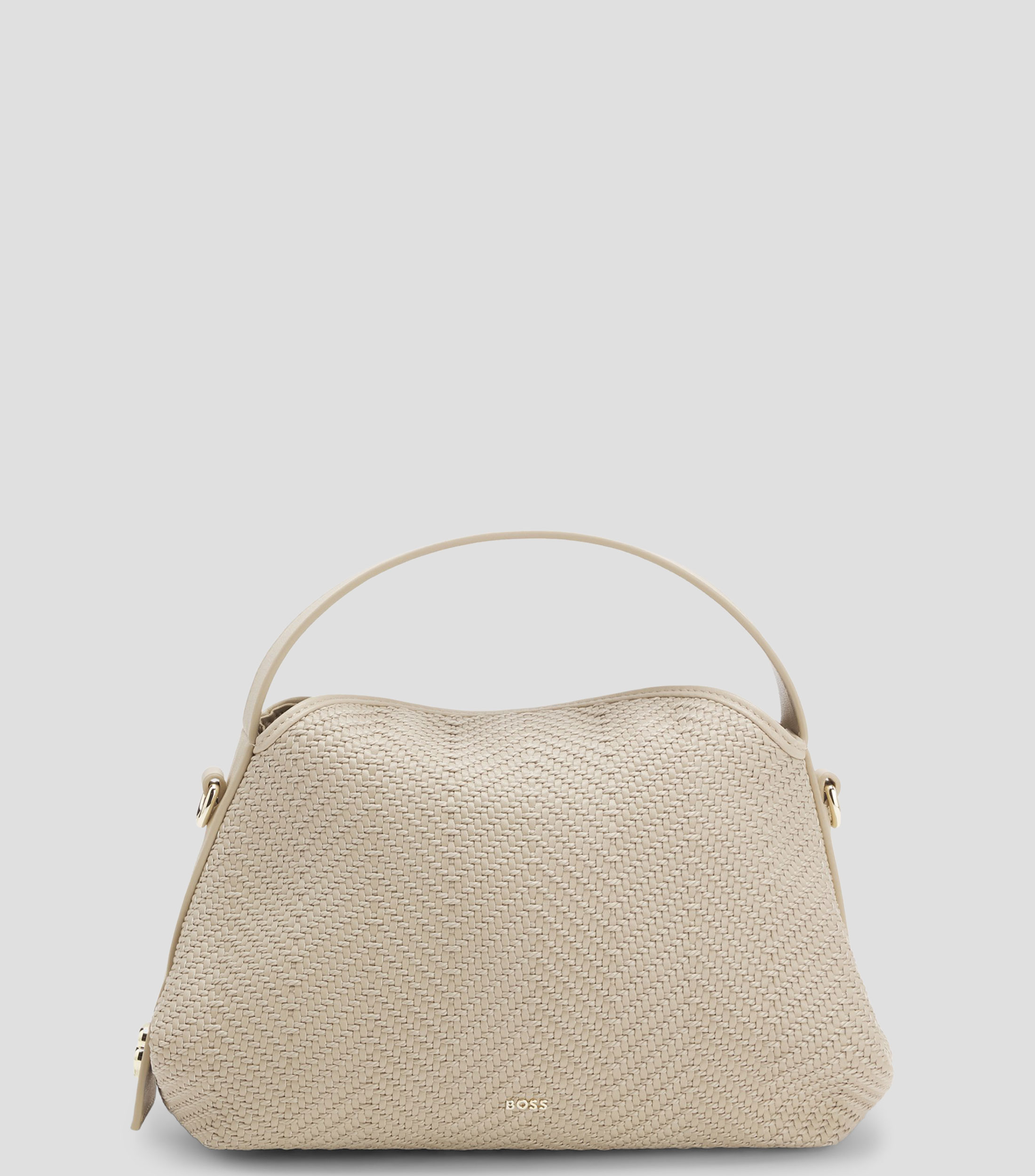 Bolsa crossbody lisa con detalle texturizado Mujer