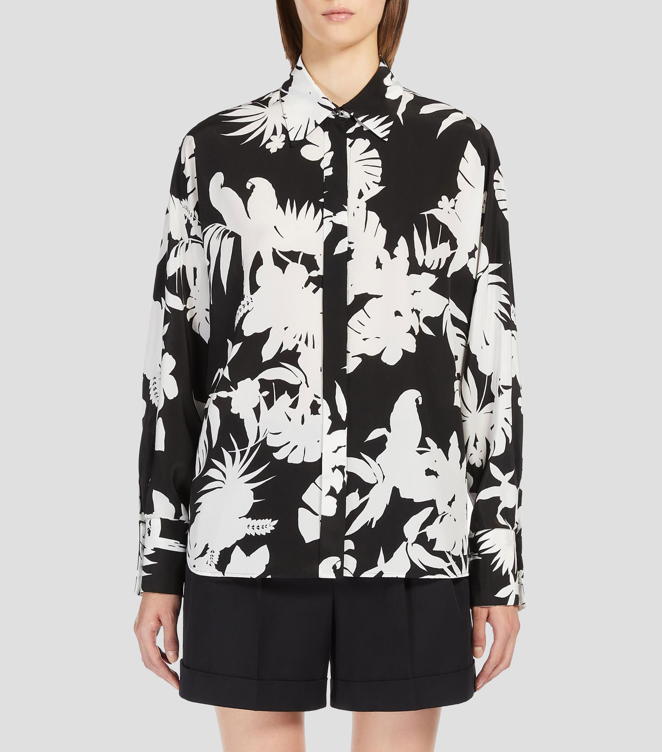 Camisa estampada con manga larga Mujer