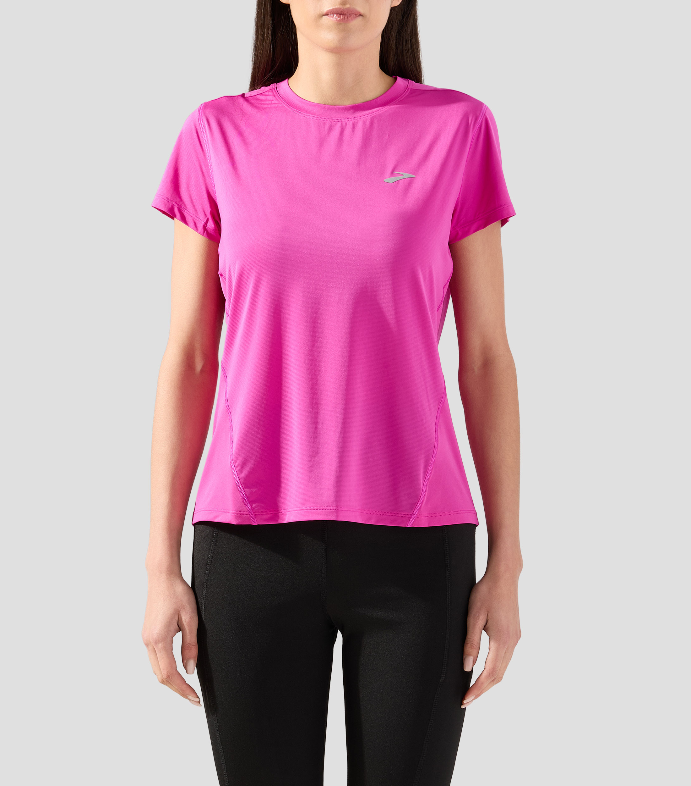 Playera de entrenamiento cuello redondo manga corta lisa Mujer
