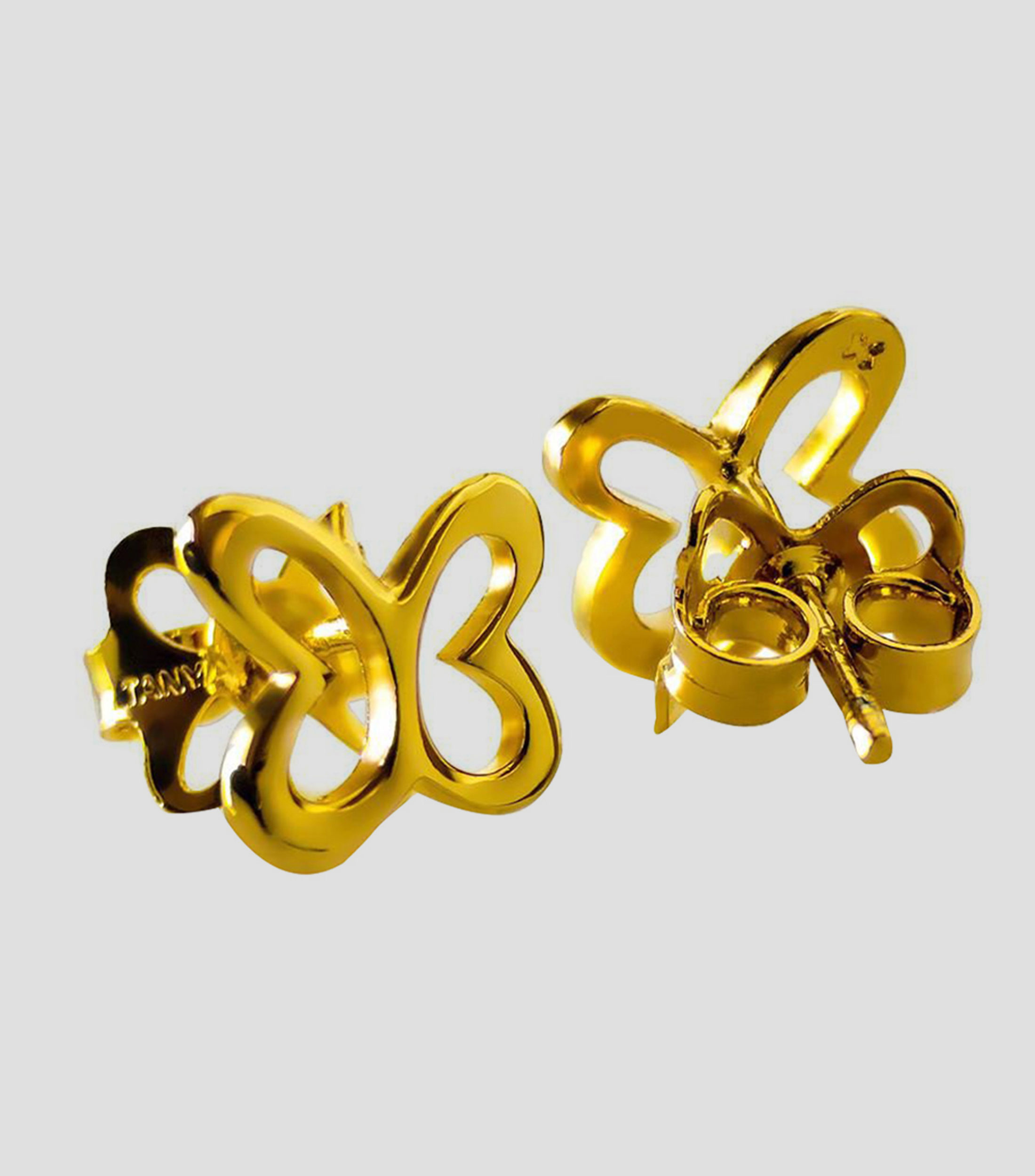 Aretes de plata con recubrimiento en baño de oro Mujer