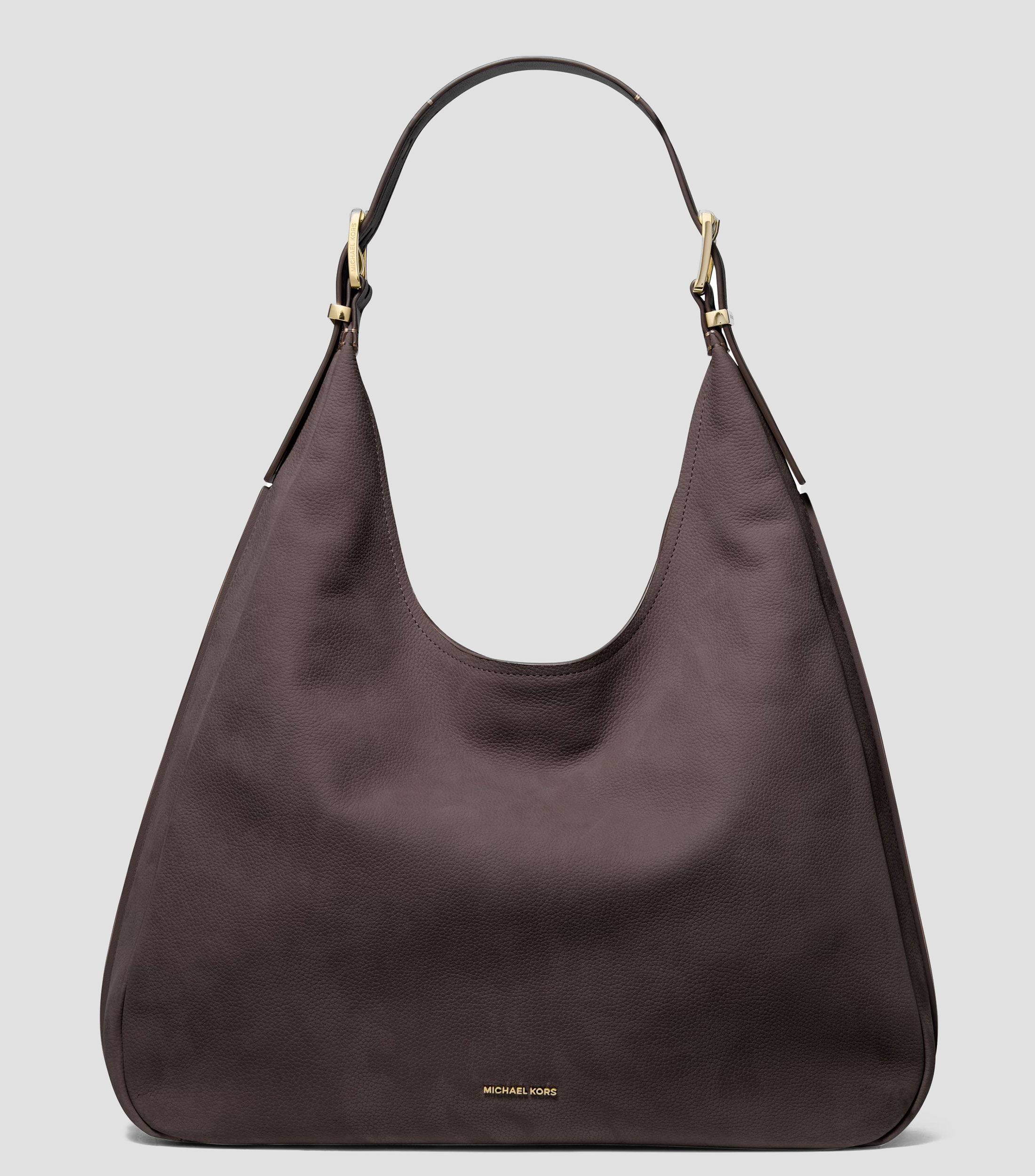 Bolso Hobo en piel liso Mujer