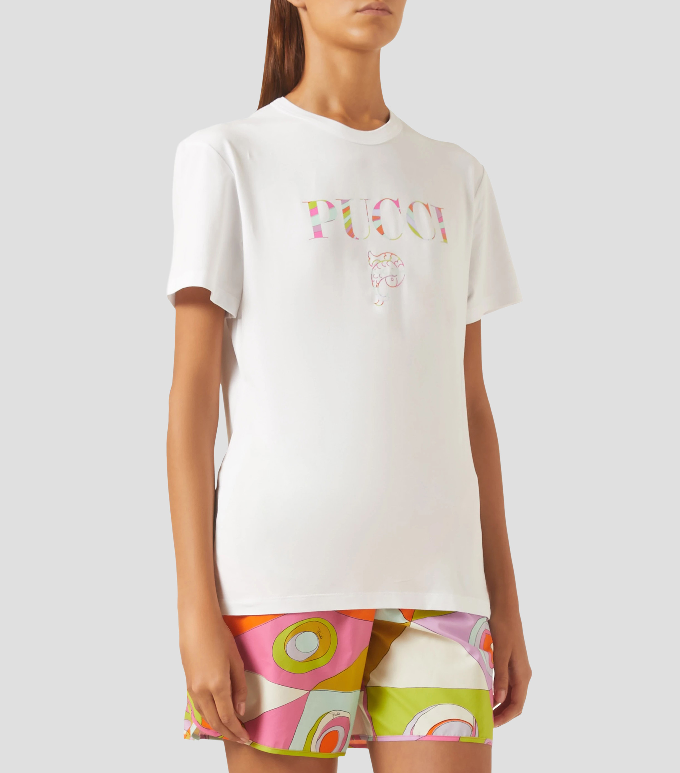 Playera cuello redondo manga corta estampado Mujer