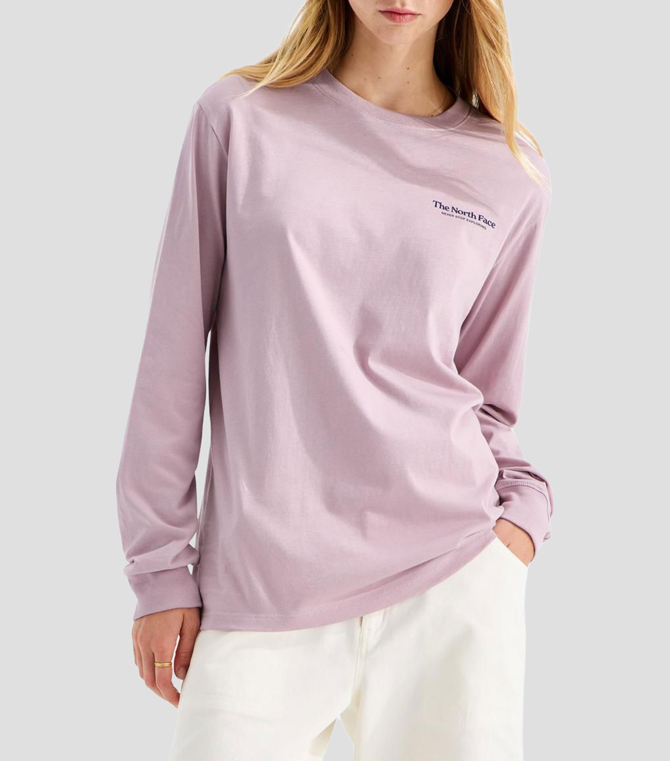 Playera cuello redondo manga larga diseño liso Evolution Mujer