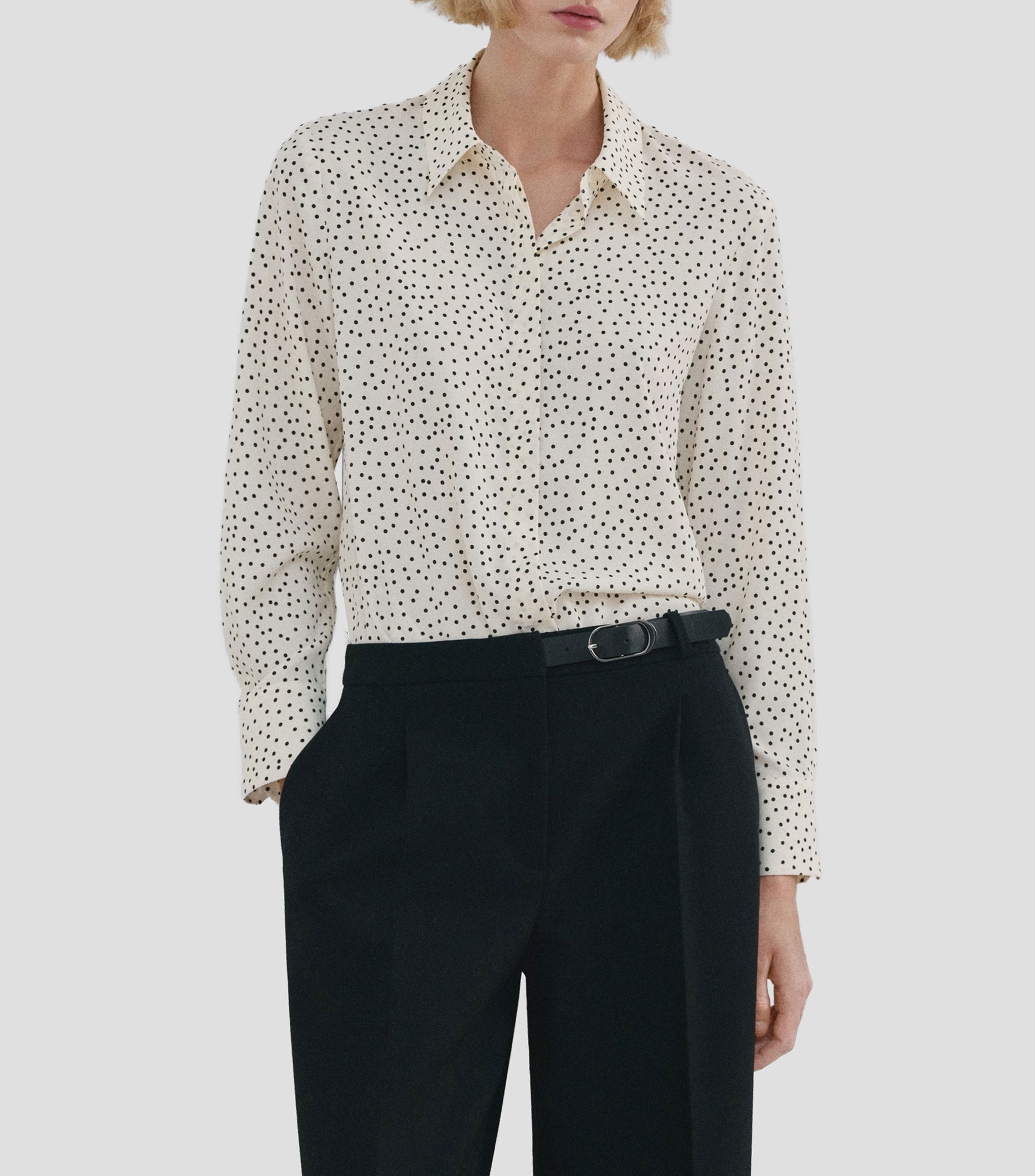 Camisa polkadots manga larga Mujer