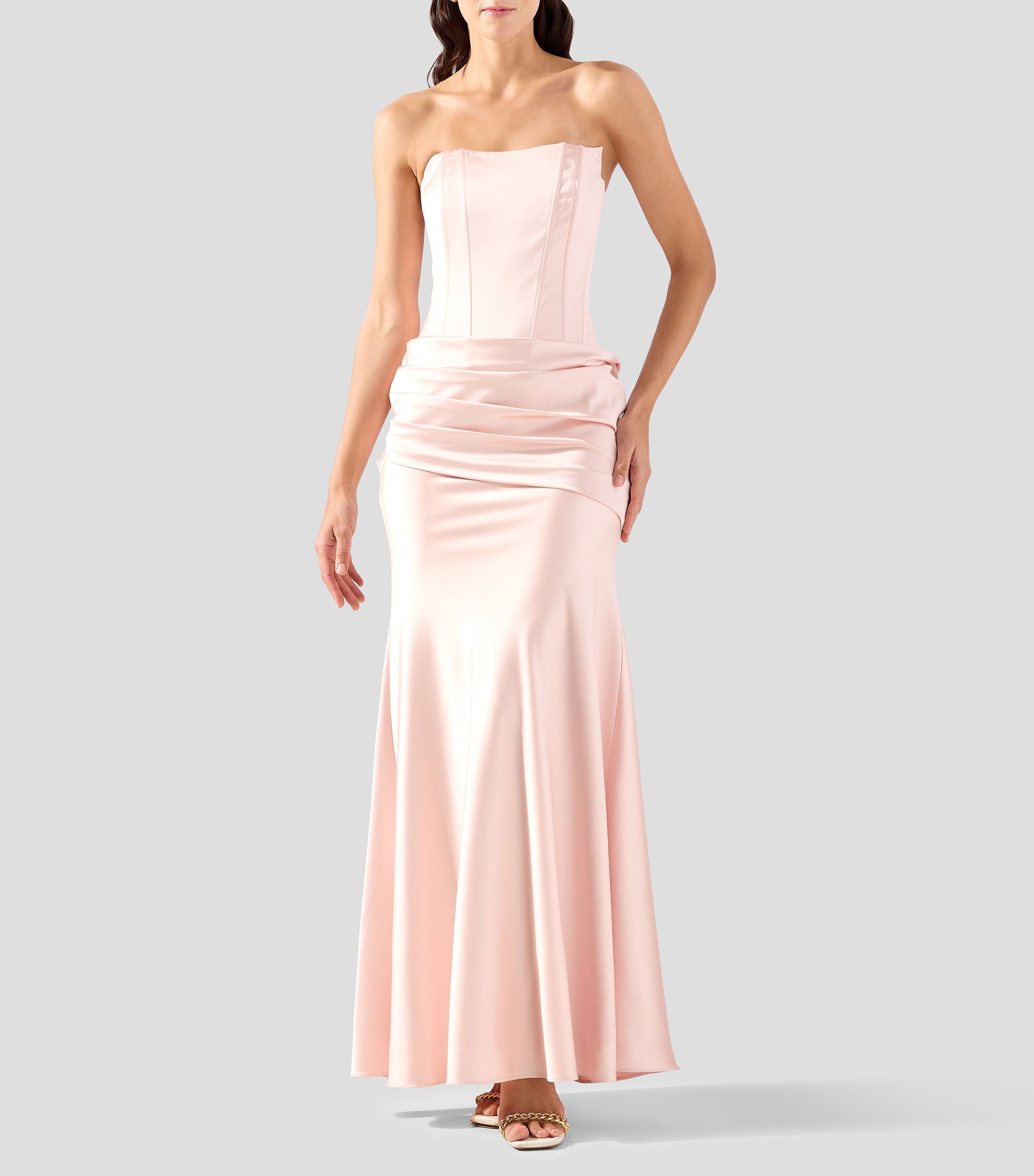 Vestido de fiesta largo liso Mujer