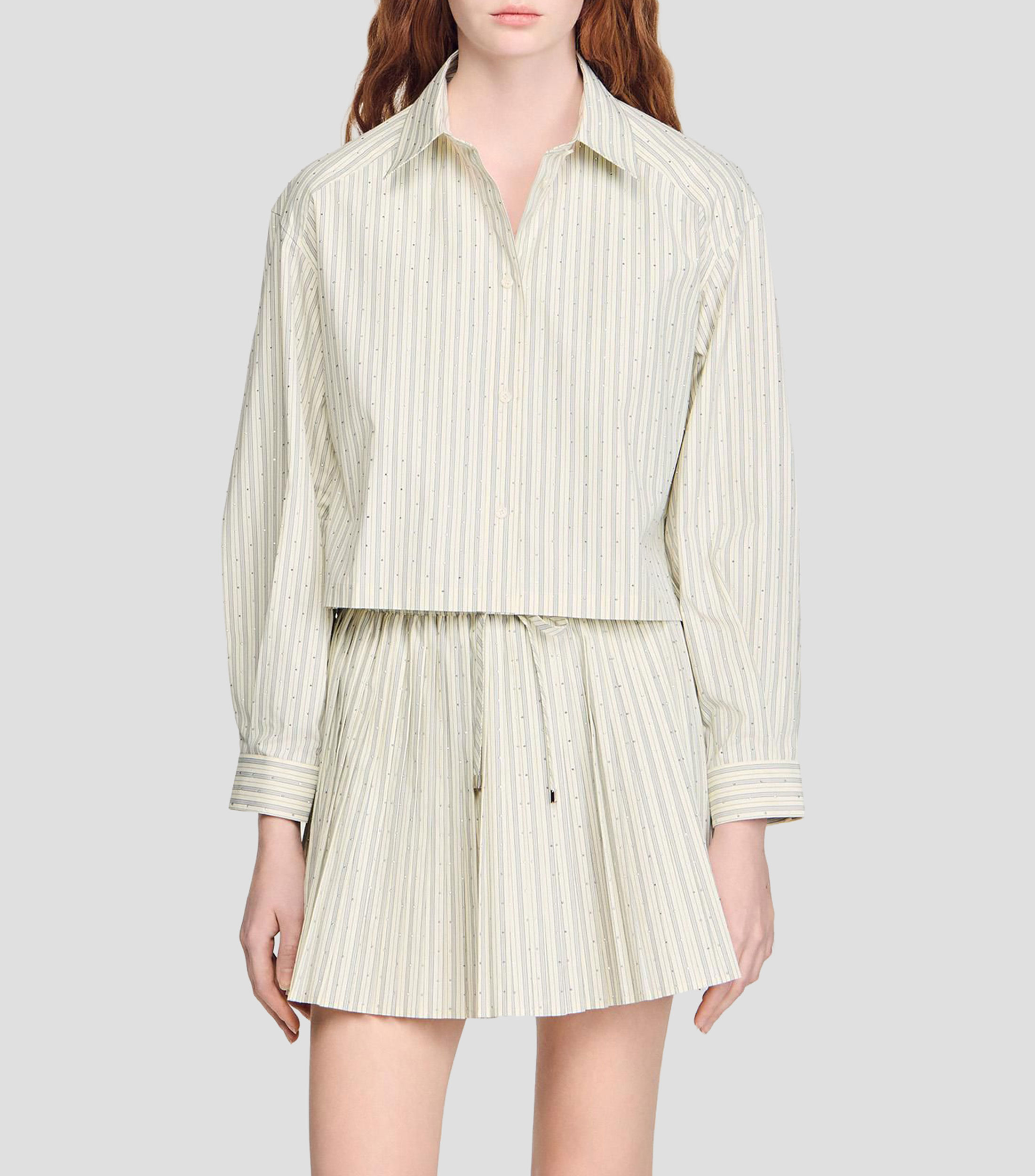 Camisa con rayas manga larga Mujer