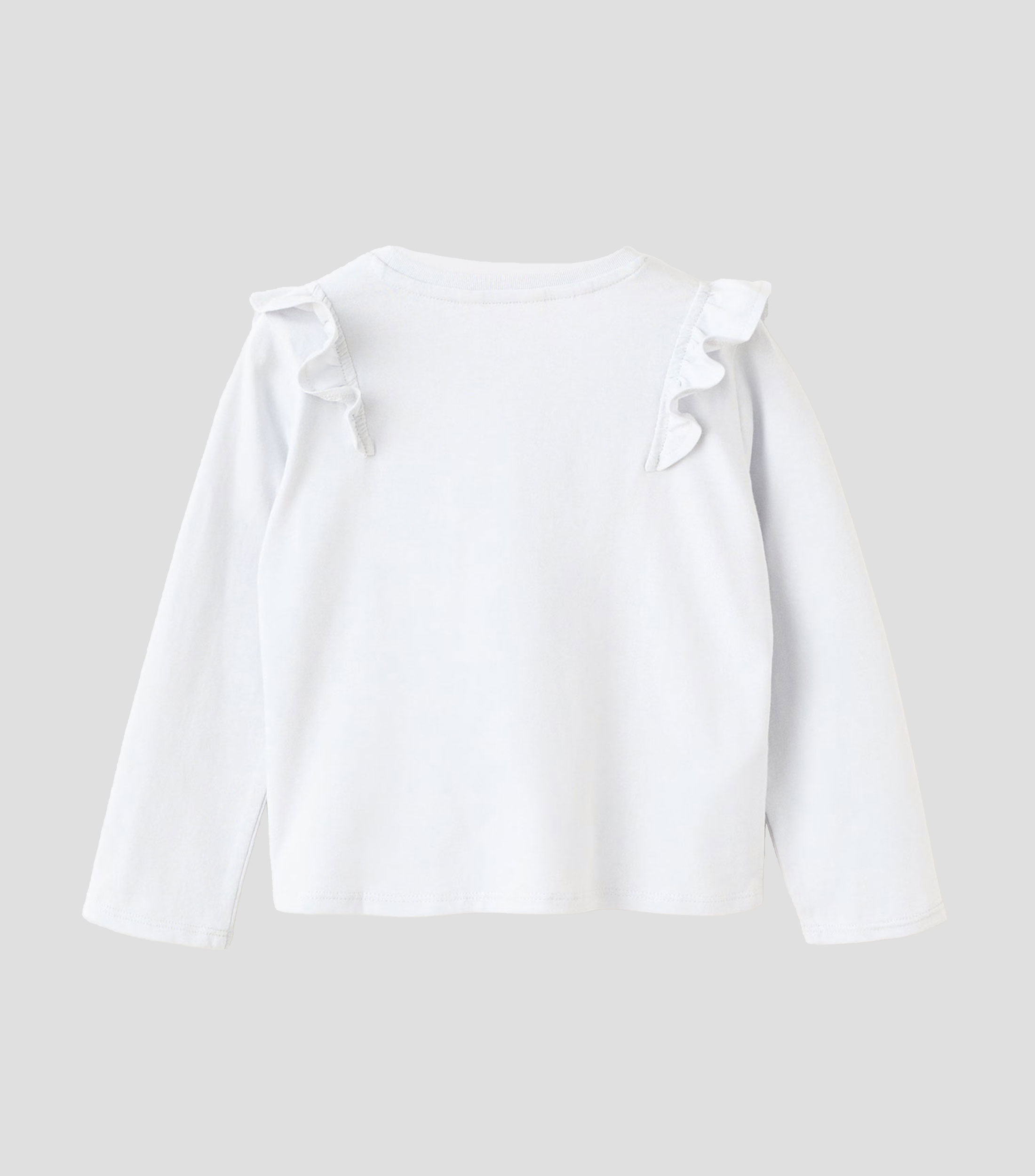 Playera cuello redondo manga larga lisa Niña