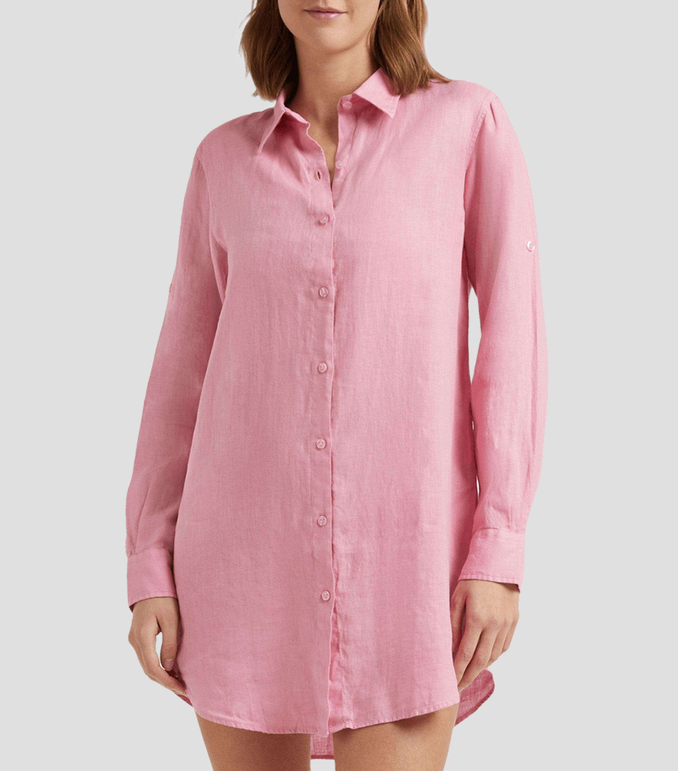 Camisa lisa manga larga Mujer