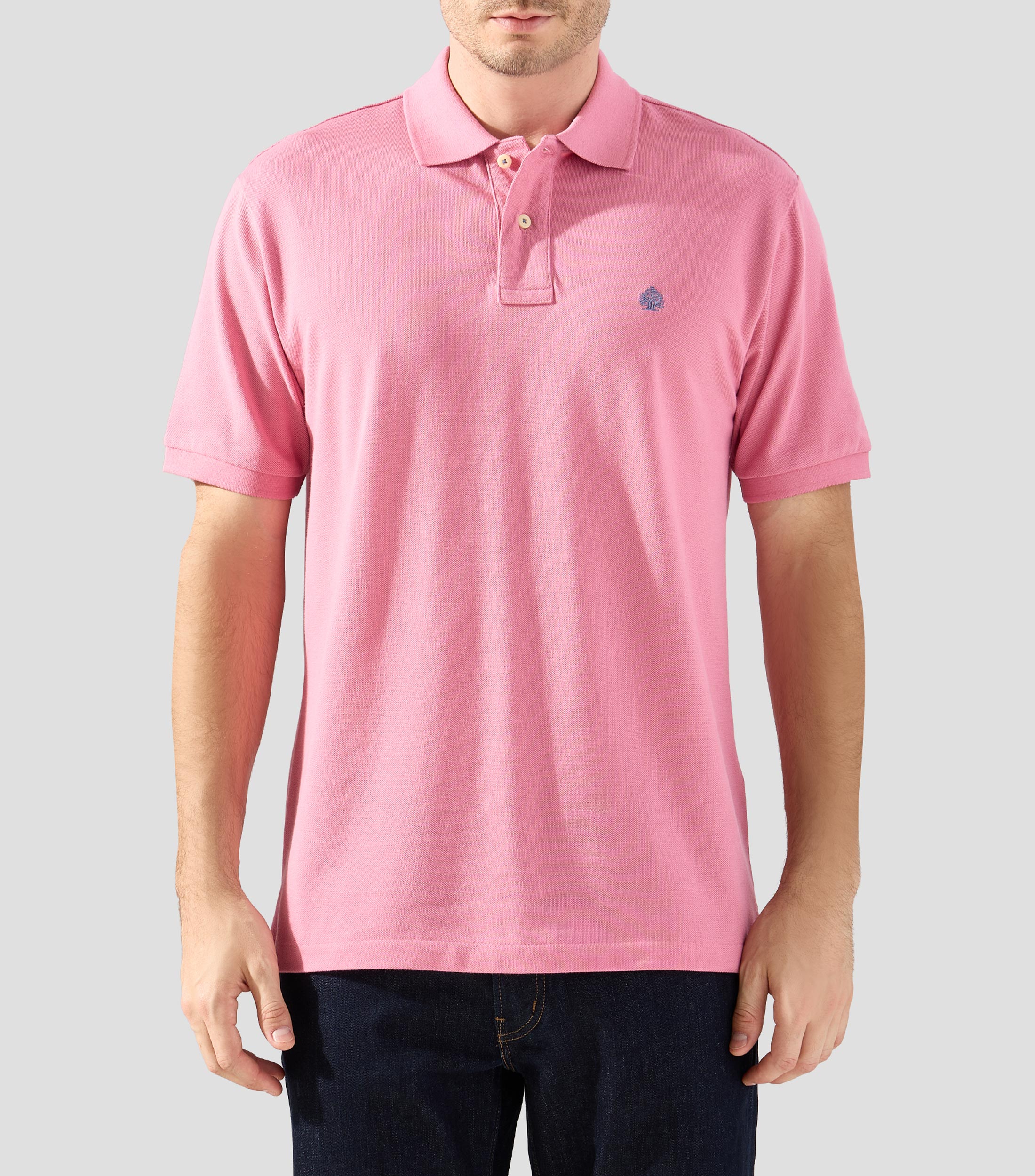 Playera Tipo Polo Manga Corta Diseño liso Hombre